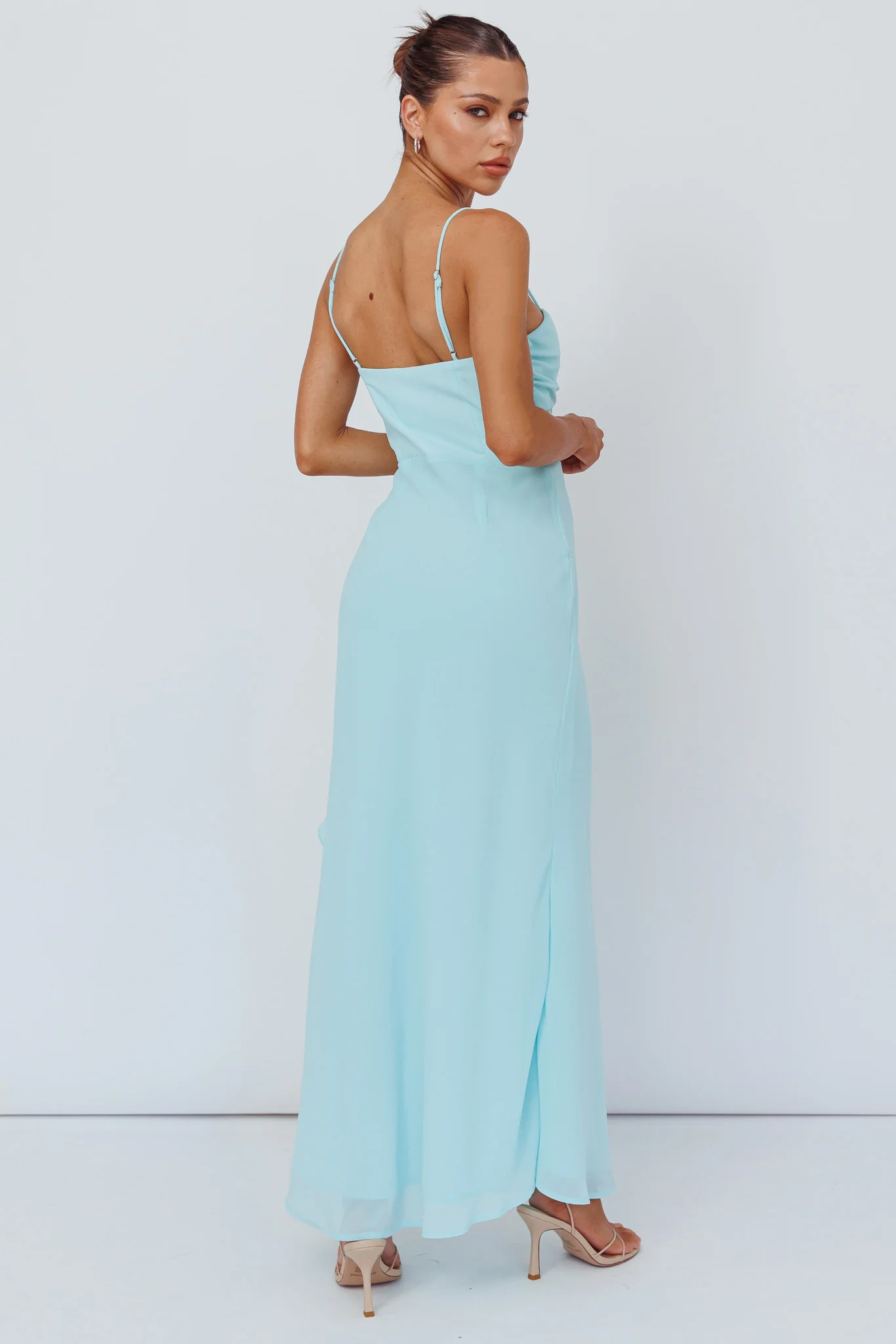 Jayna Ruffle Trim Split Dress Mint - Sonourner