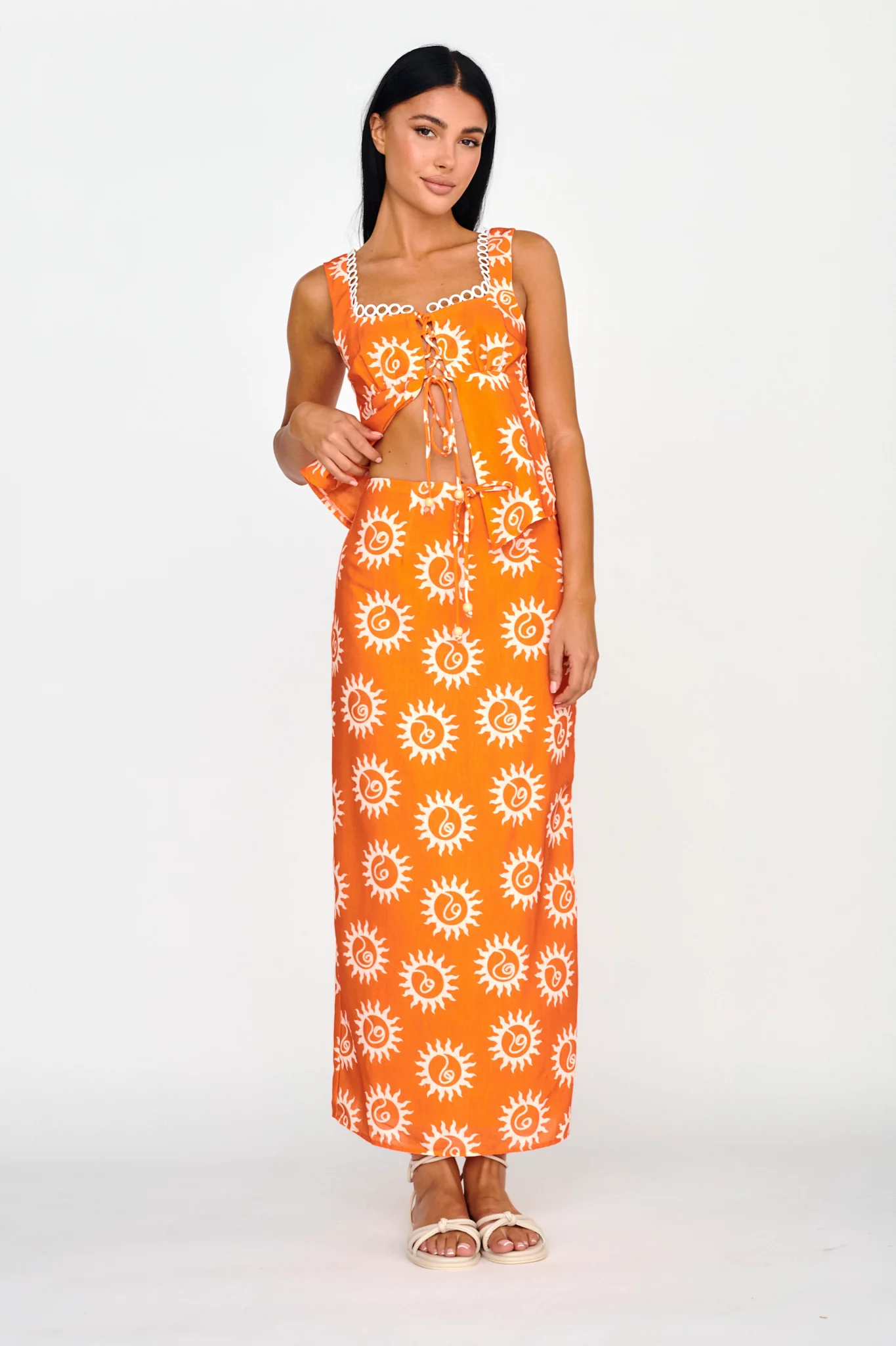 Sun Days Midi Skirt Sun Orange - Sonourner