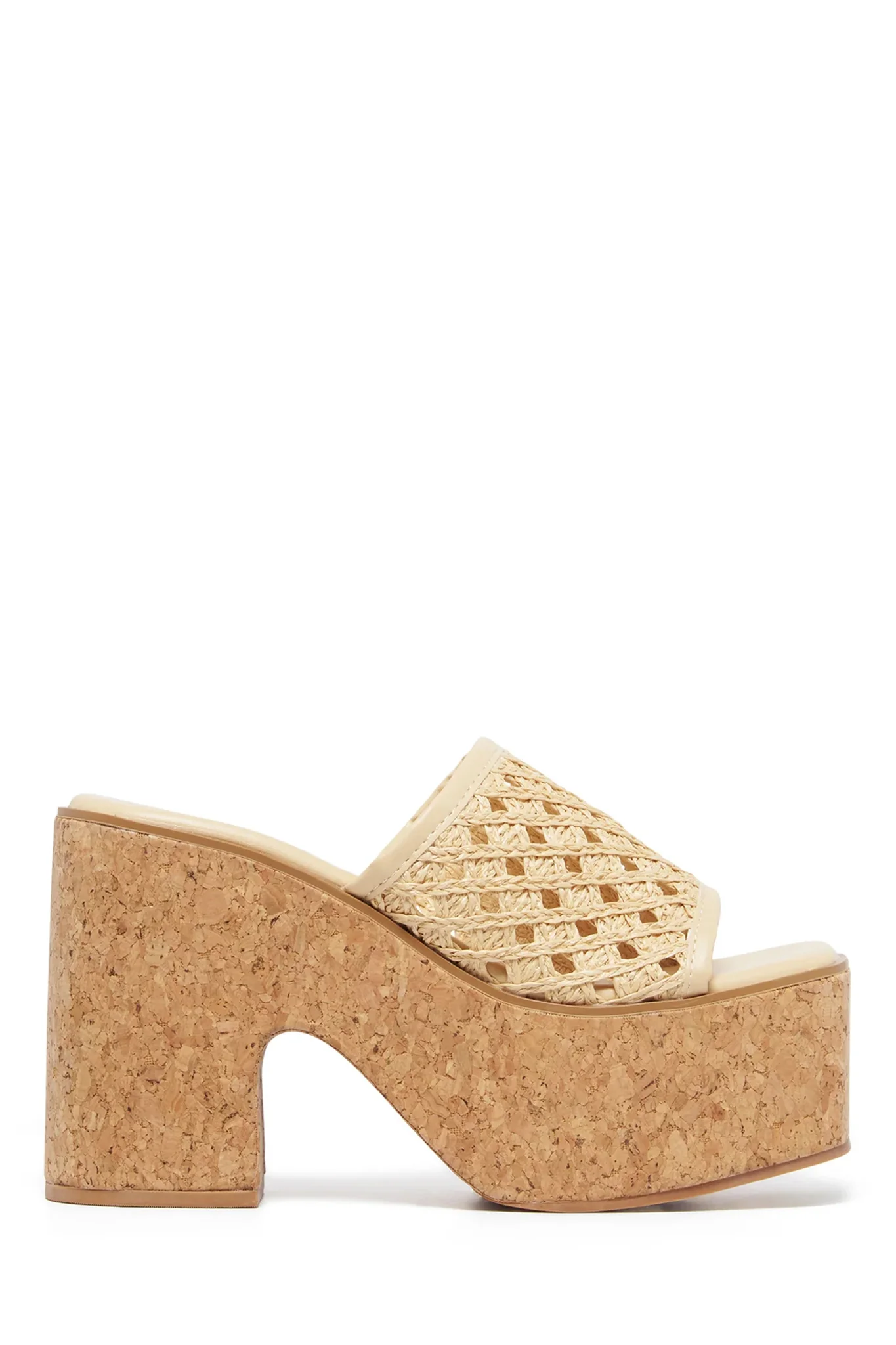 THERAPY Delirium Platform Heel Raffia Natural - Sonourner
