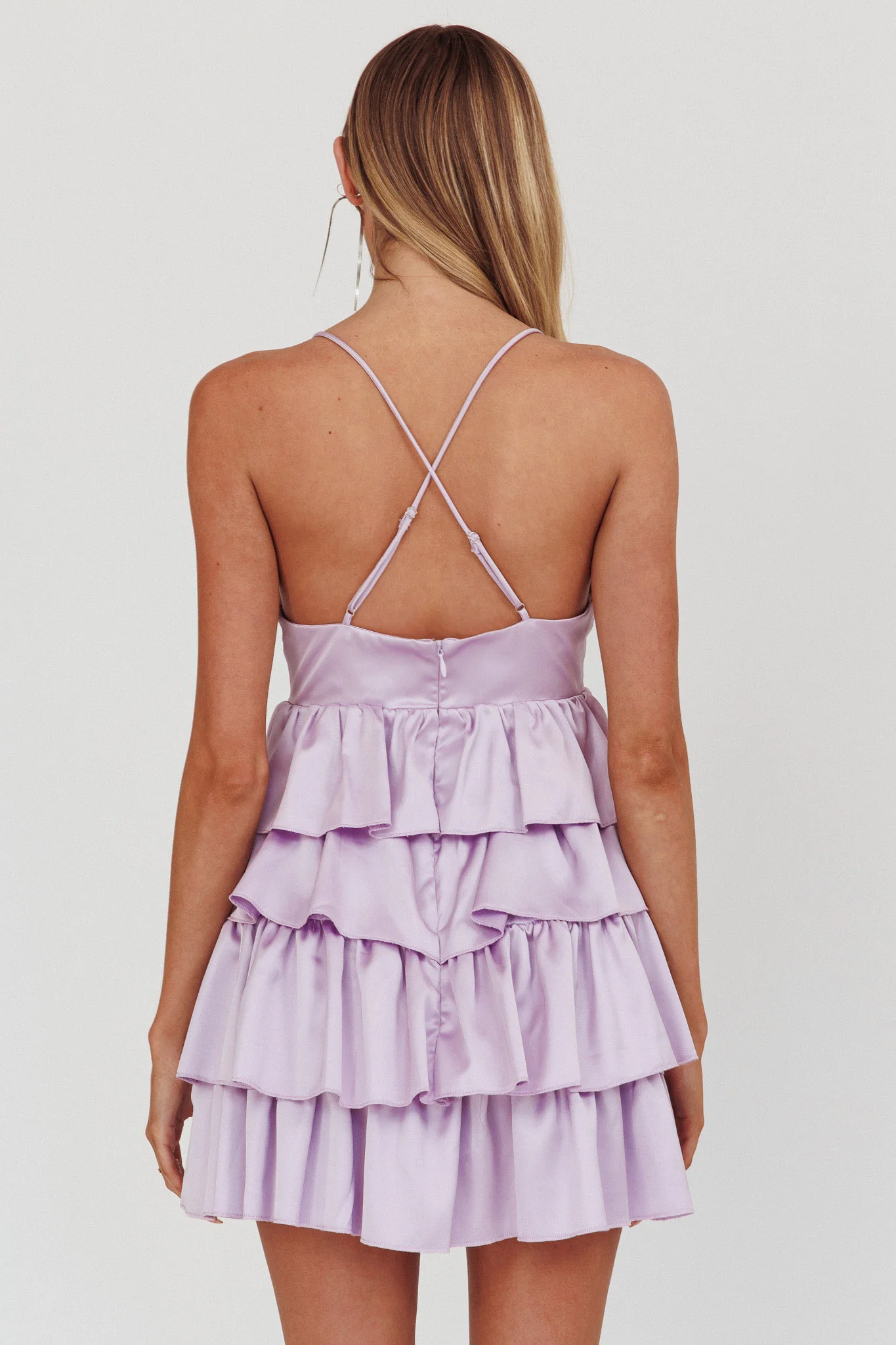 Heavenly Bliss Ruffle Mini Dress Lilac - Sonourner