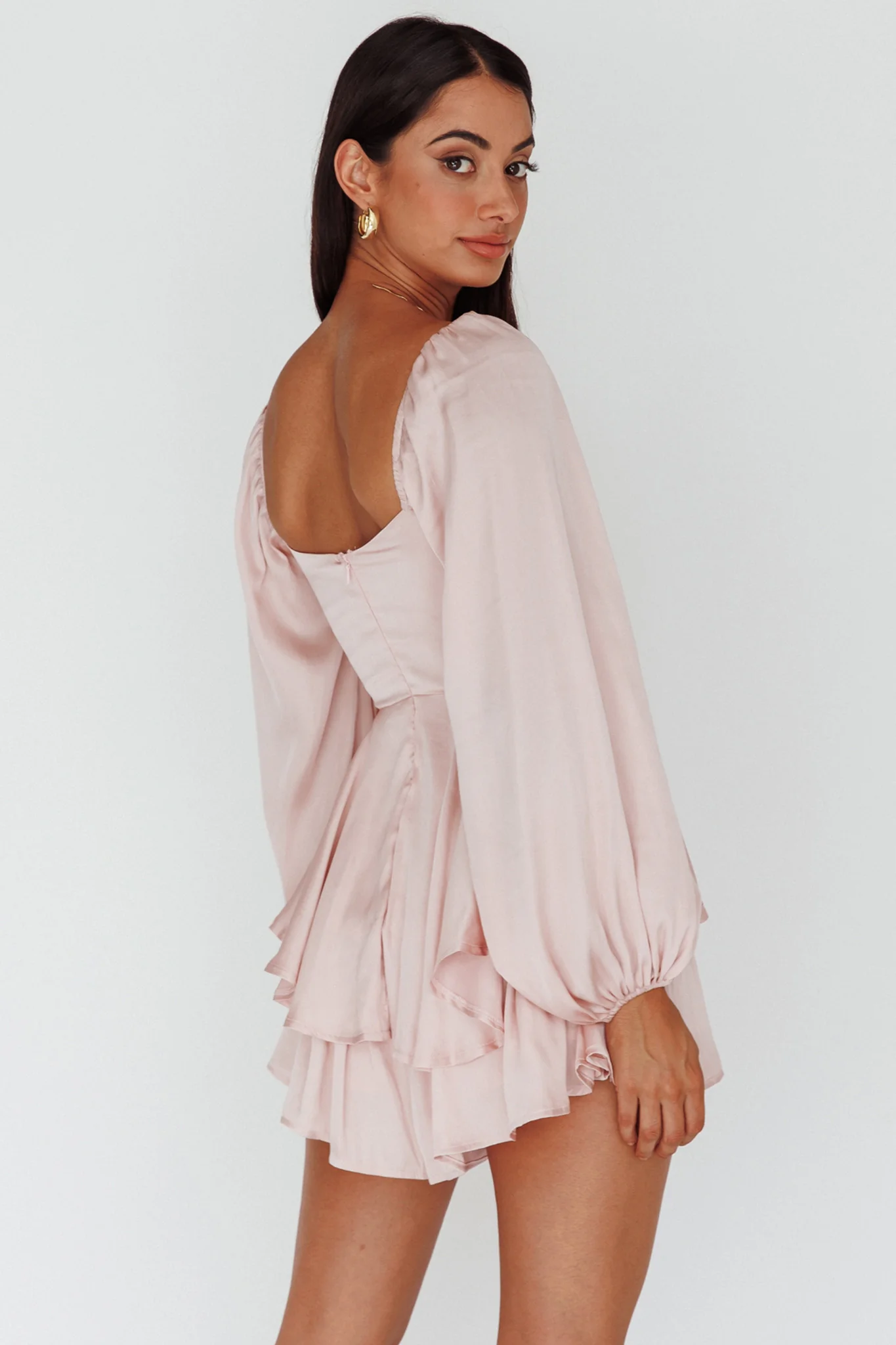 New Light Balloon Sleeve Romper Blush - Sonourner