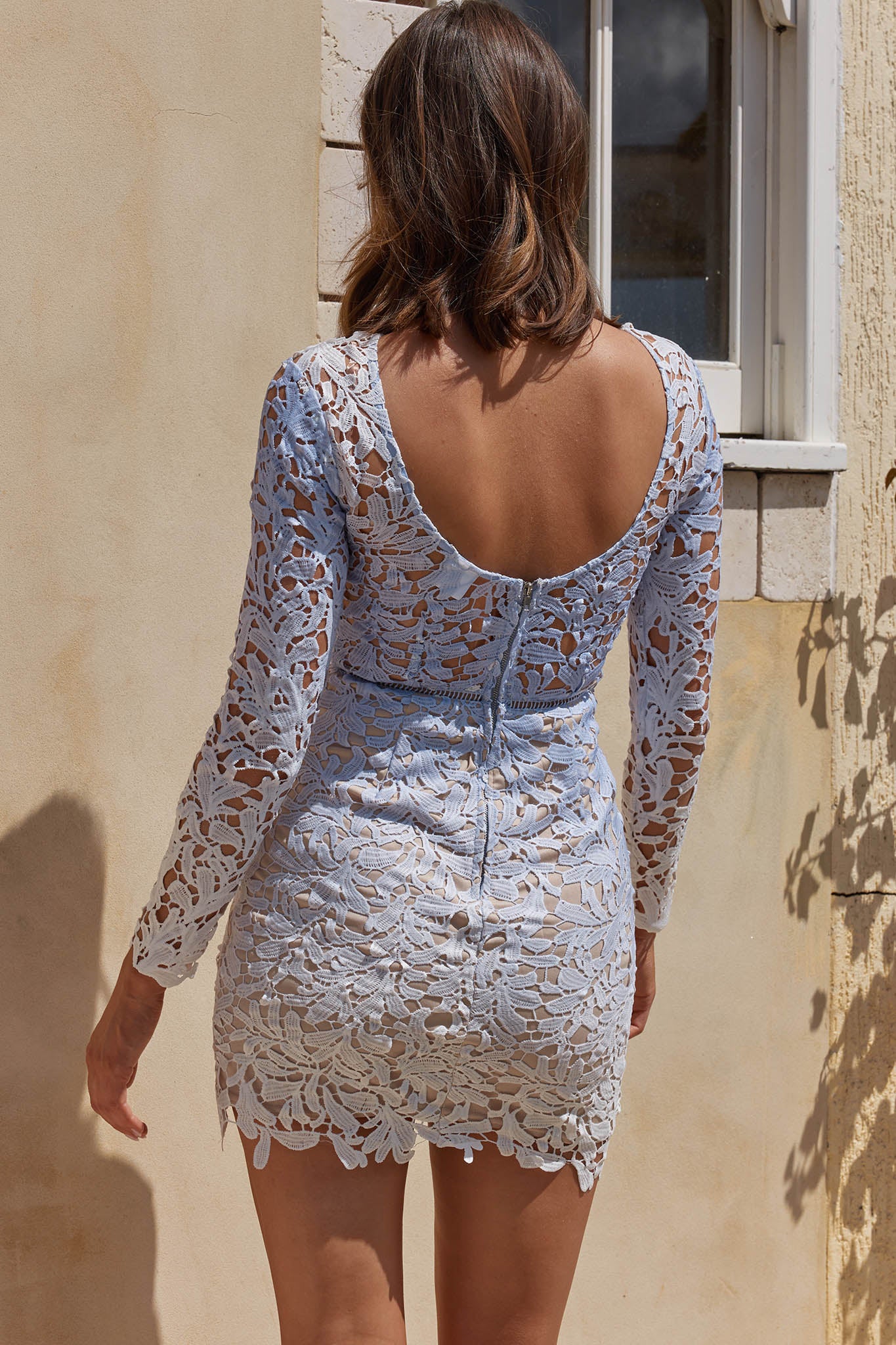 Rylee Floral Lace Overlay Mini Dress Lavender - Sonourner