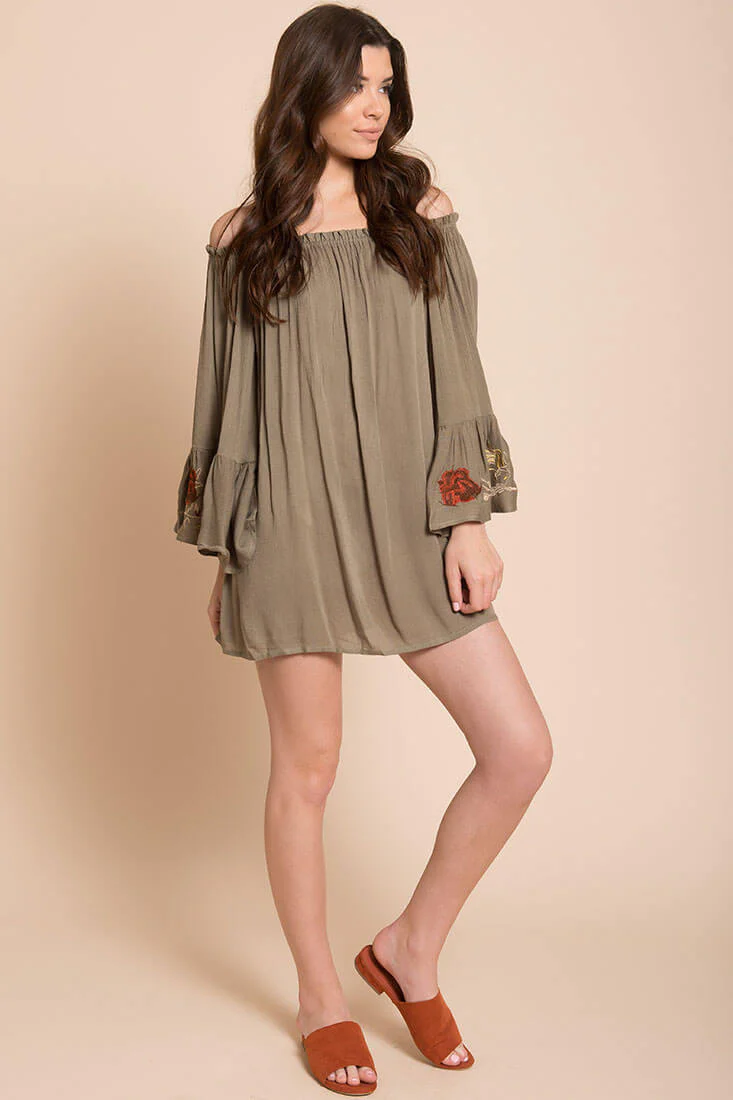 Aubree Loose Dress Olive - Sonourner