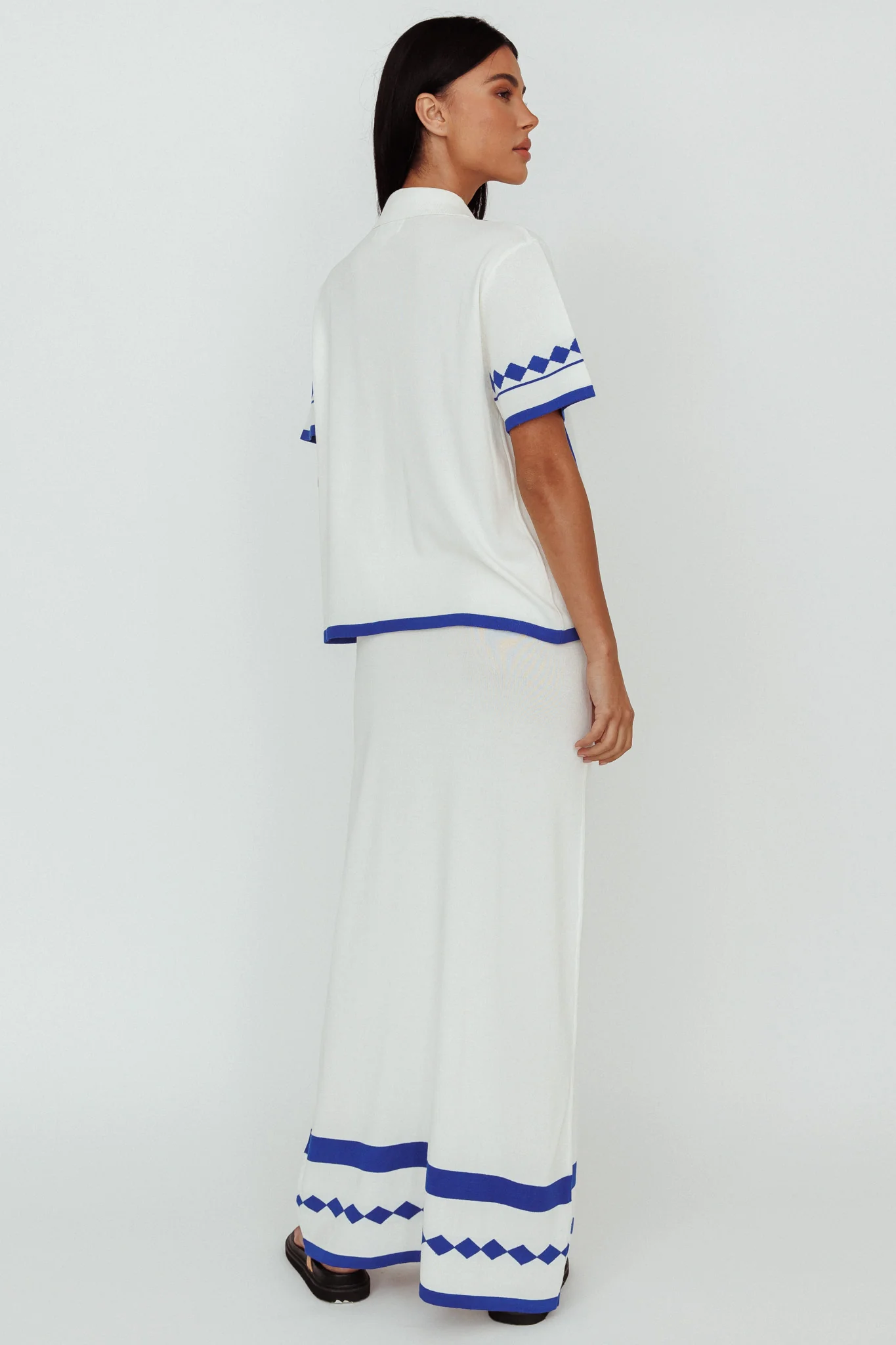 Amalfi Sun Knit Maxi Skirt White - Sonourner