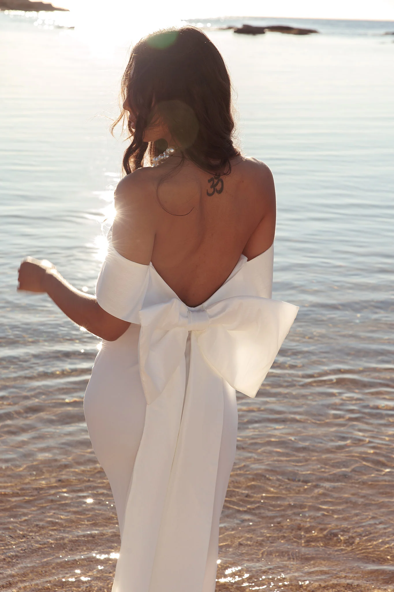 Southern Star Oversized Bow Maxi Dress Ivory - Sonourner