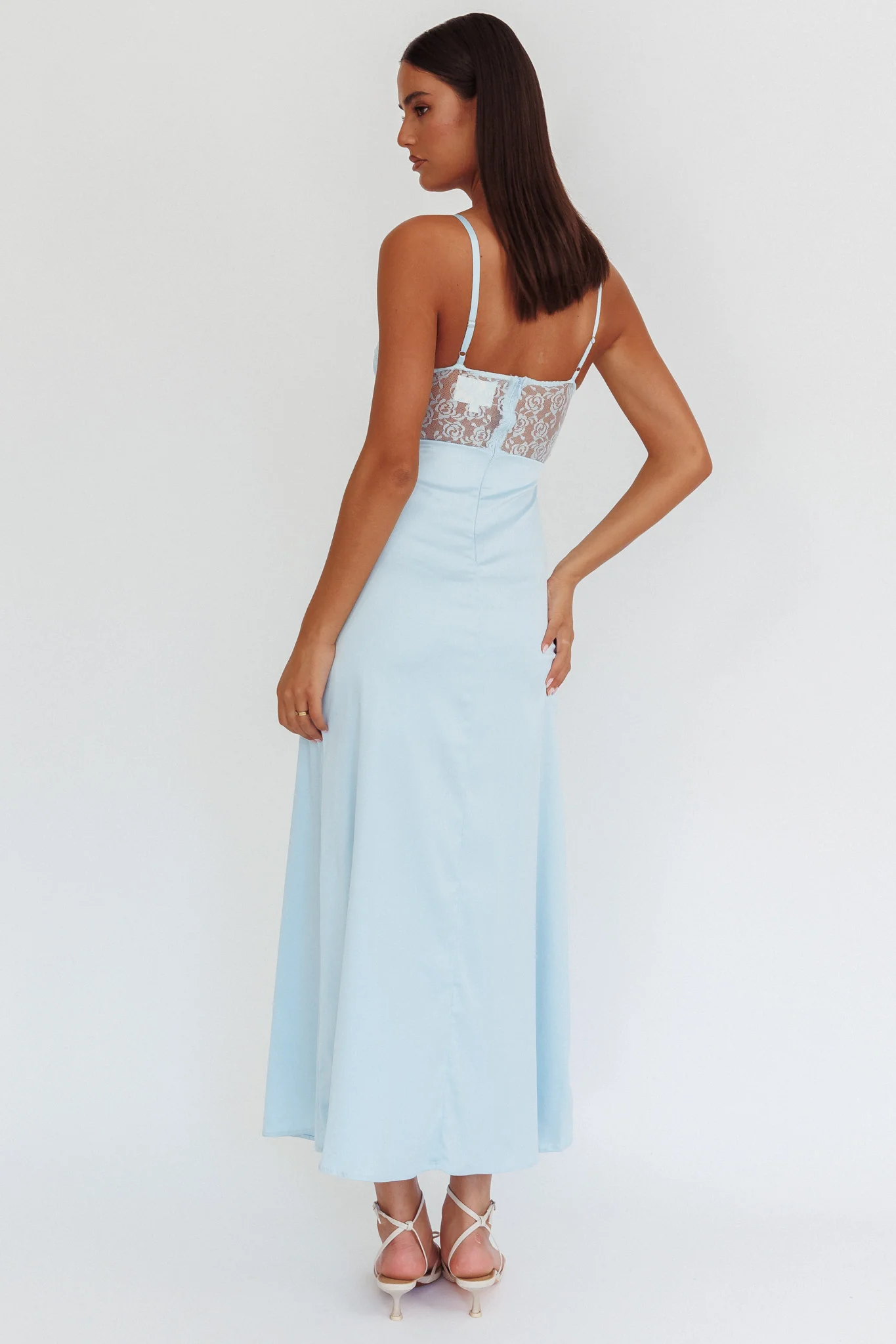 Wyatt Lace Twish Bust Maxi Dress Baby Blue - Sonourner