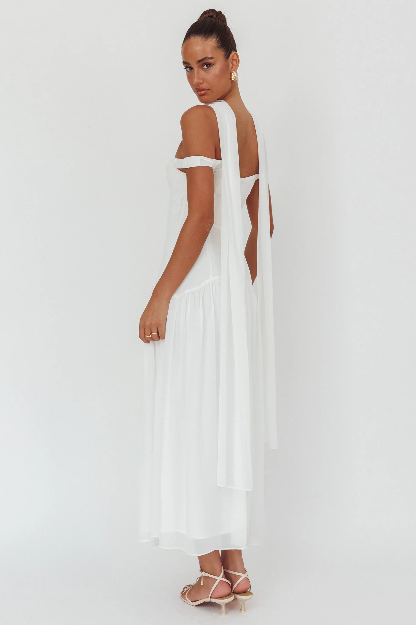 Kaycee Drop Waist Maxi Dress White - Sonourner