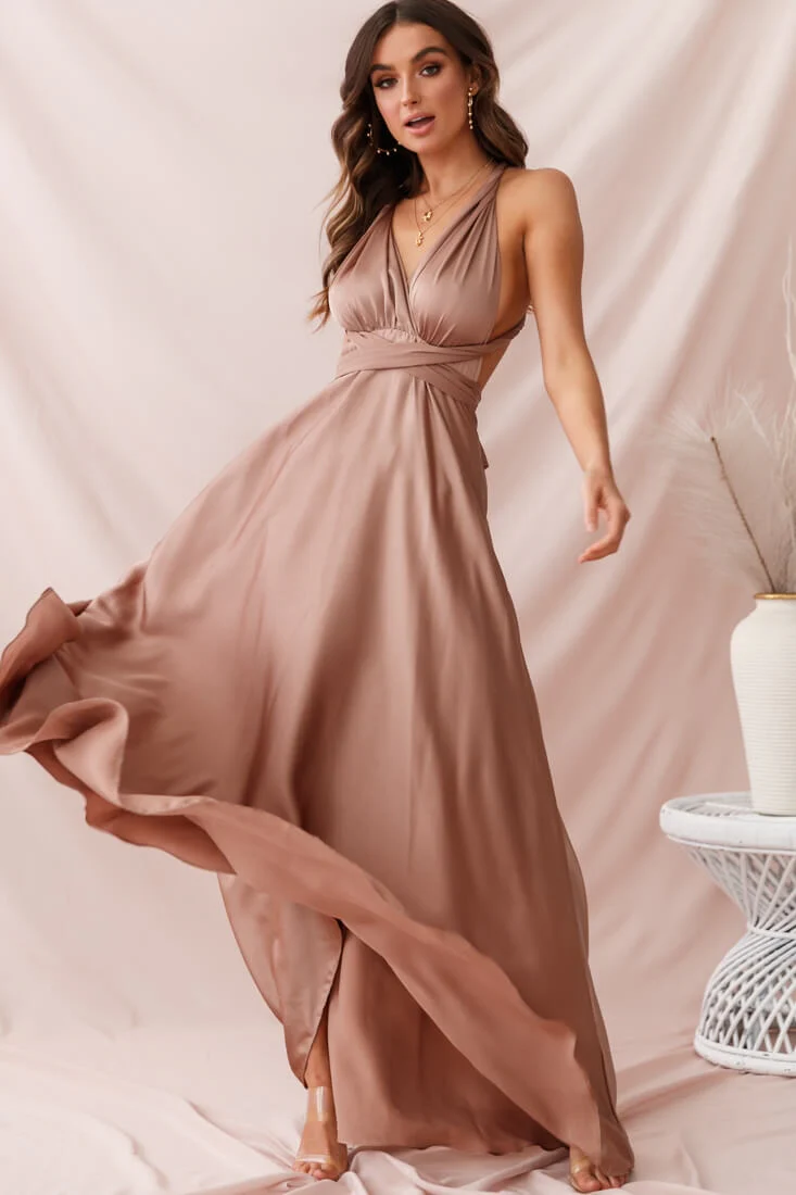 Ariana Multiway Maxi Dress Mocha - Sonourner