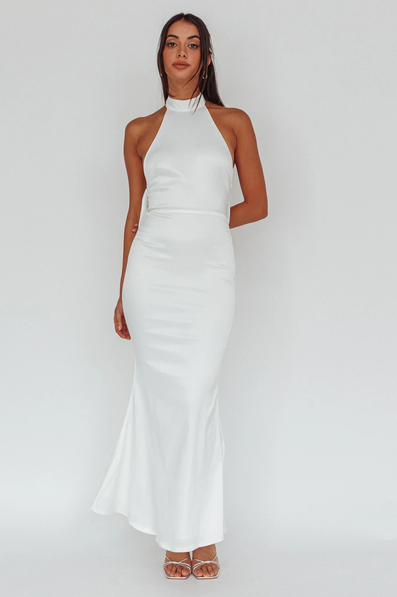 Fifth Avenue Bow Back Maxi Dress White - Sonourner