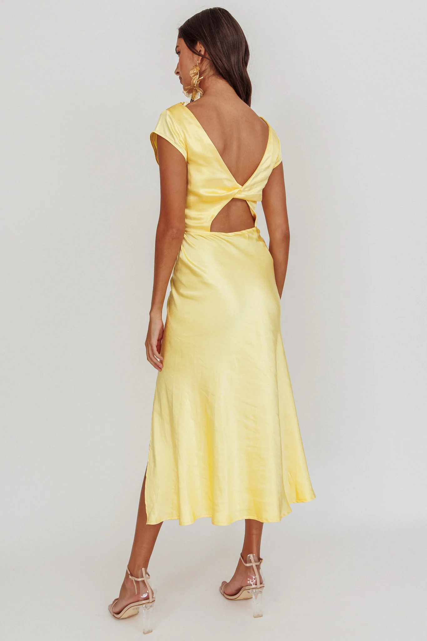 Lucinda Twist Back Midi Dress Butter - Sonourner
