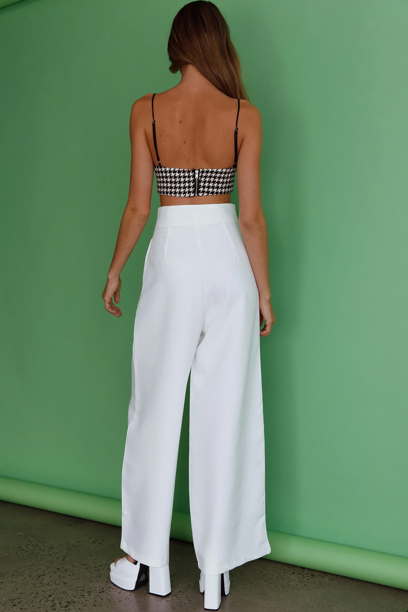 Starke High Waist Wide Leg Pants White - Sonourner