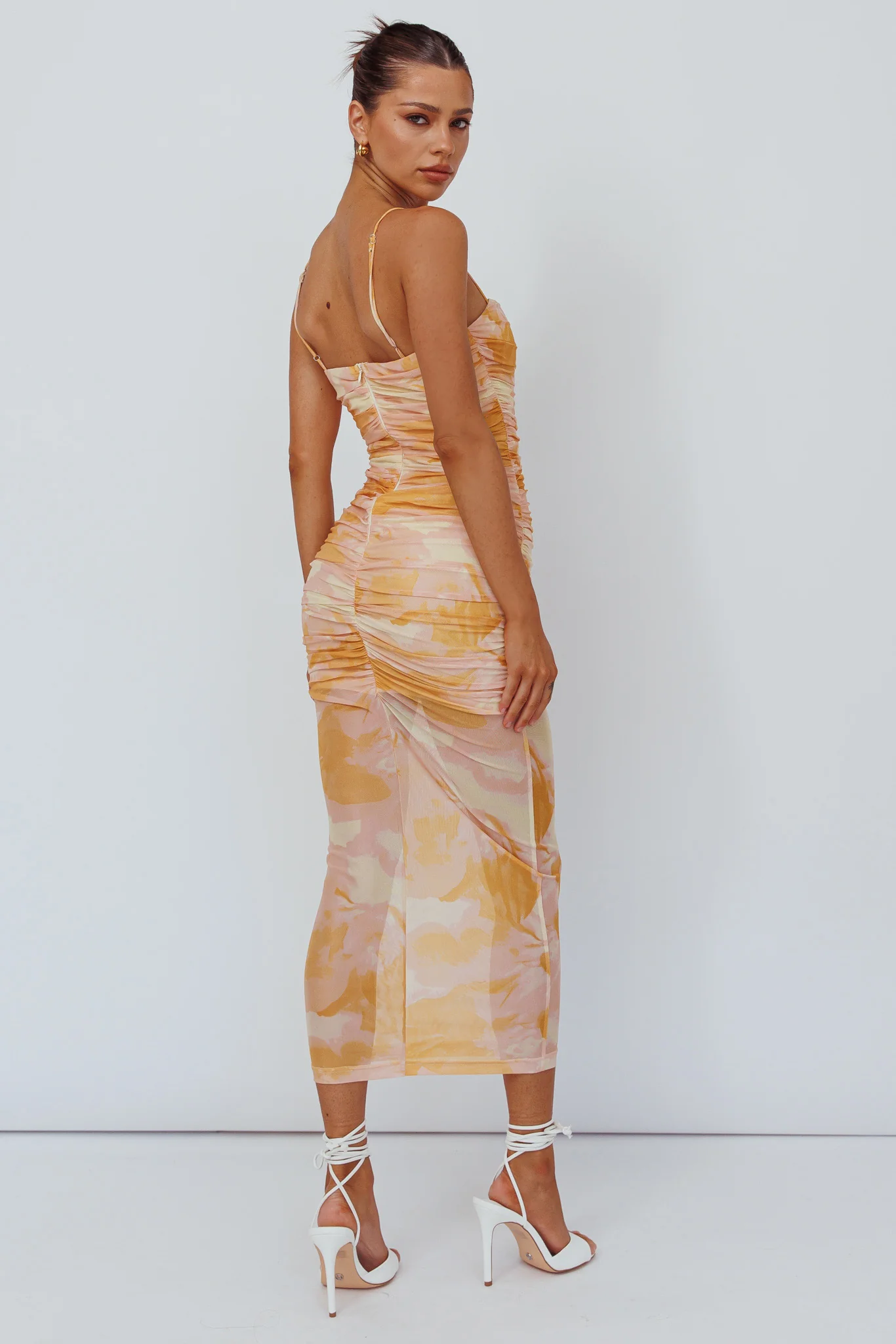 Logan Cami Strap Midi Dress Floral Yellow - Sonourner