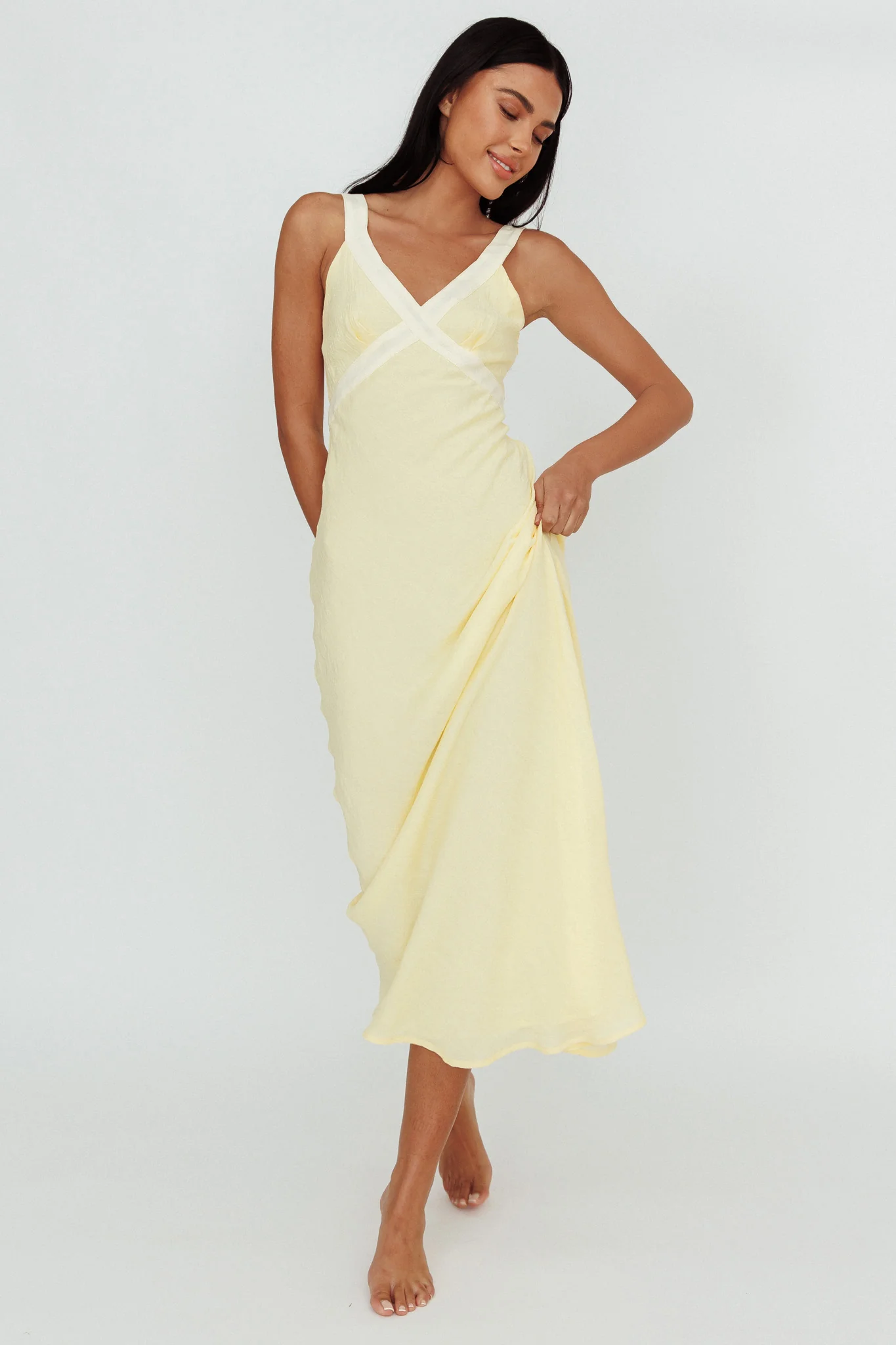 Zariah V-Neck Maxi Dress Yellow - Sonourner