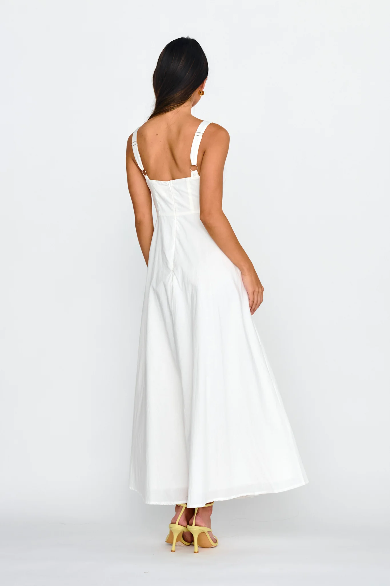 Kasiah Lace Trim Maxi Dress White - Sonourner