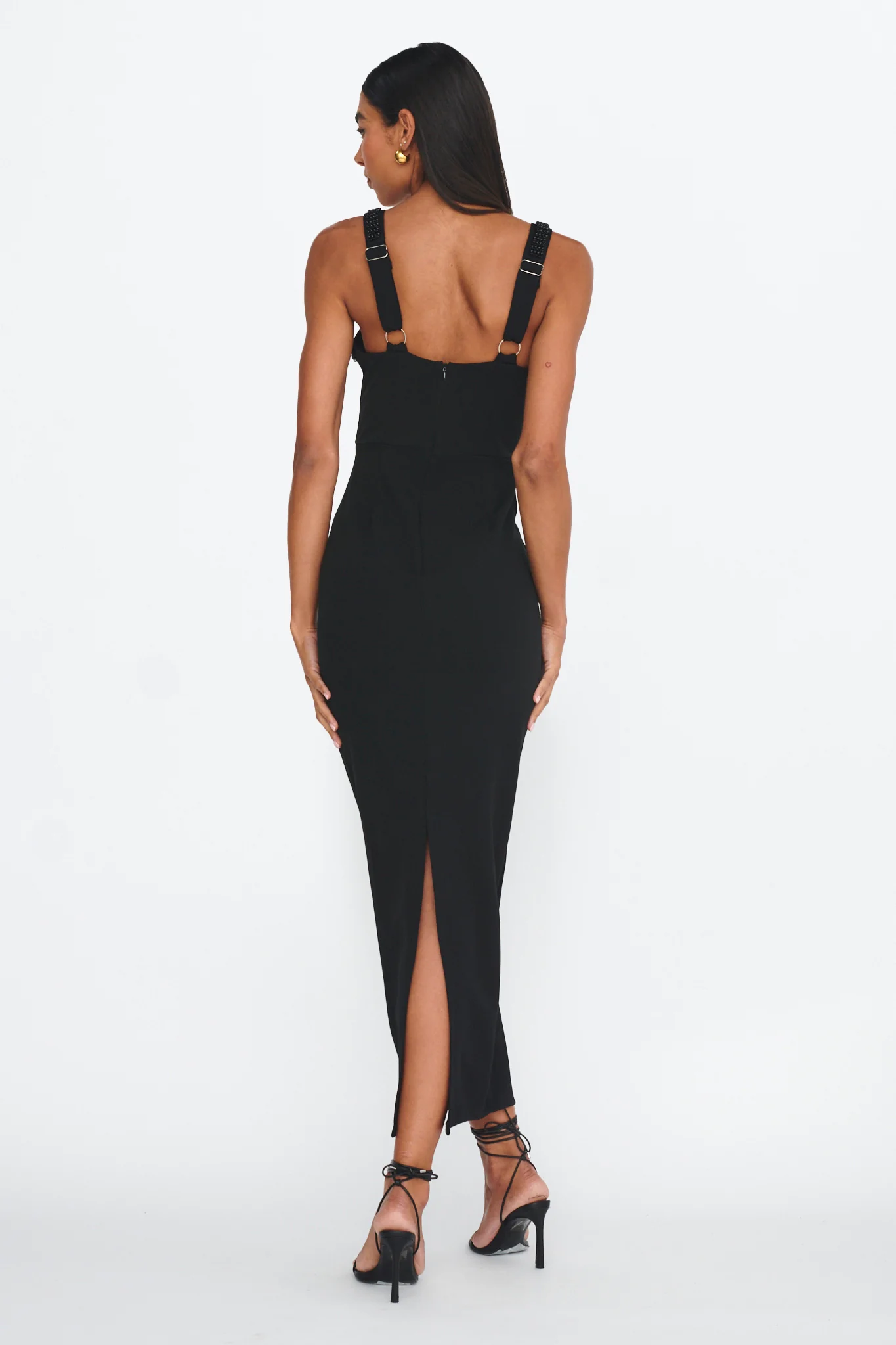 Emina Bead Trim Maxi Dress Black - Sonourner