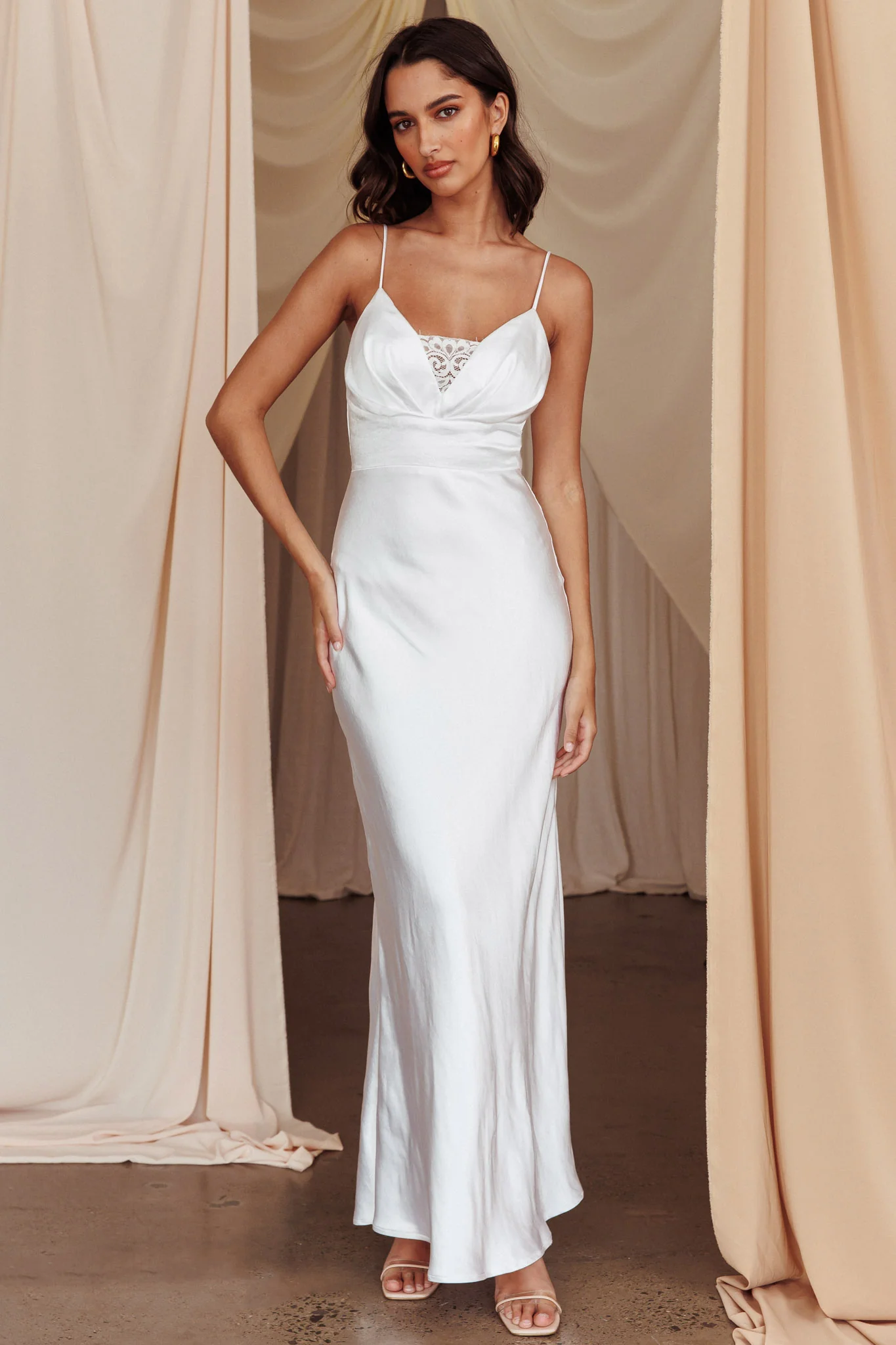 Summer Of Love Lace Insert Maxi Dress White - Sonourner