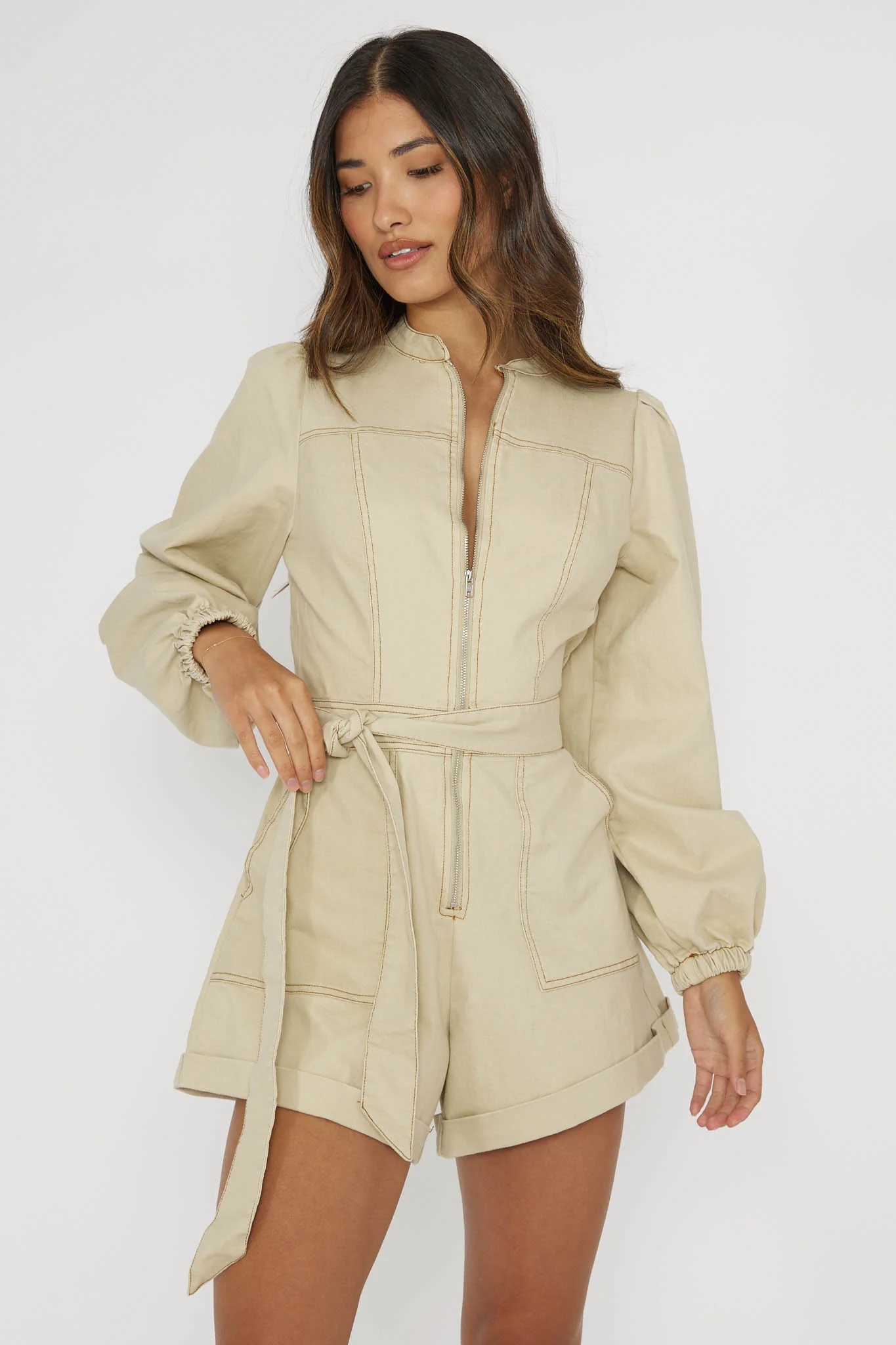 Real World Zip Front Romper Butter - Sonourner