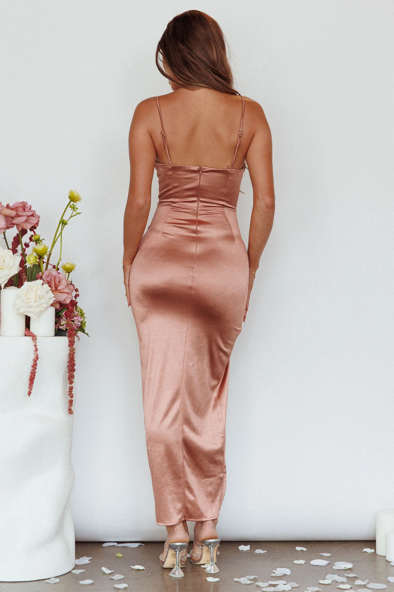 Fayth Split Open Wrap Maxi Dress Bronze - Sonourner