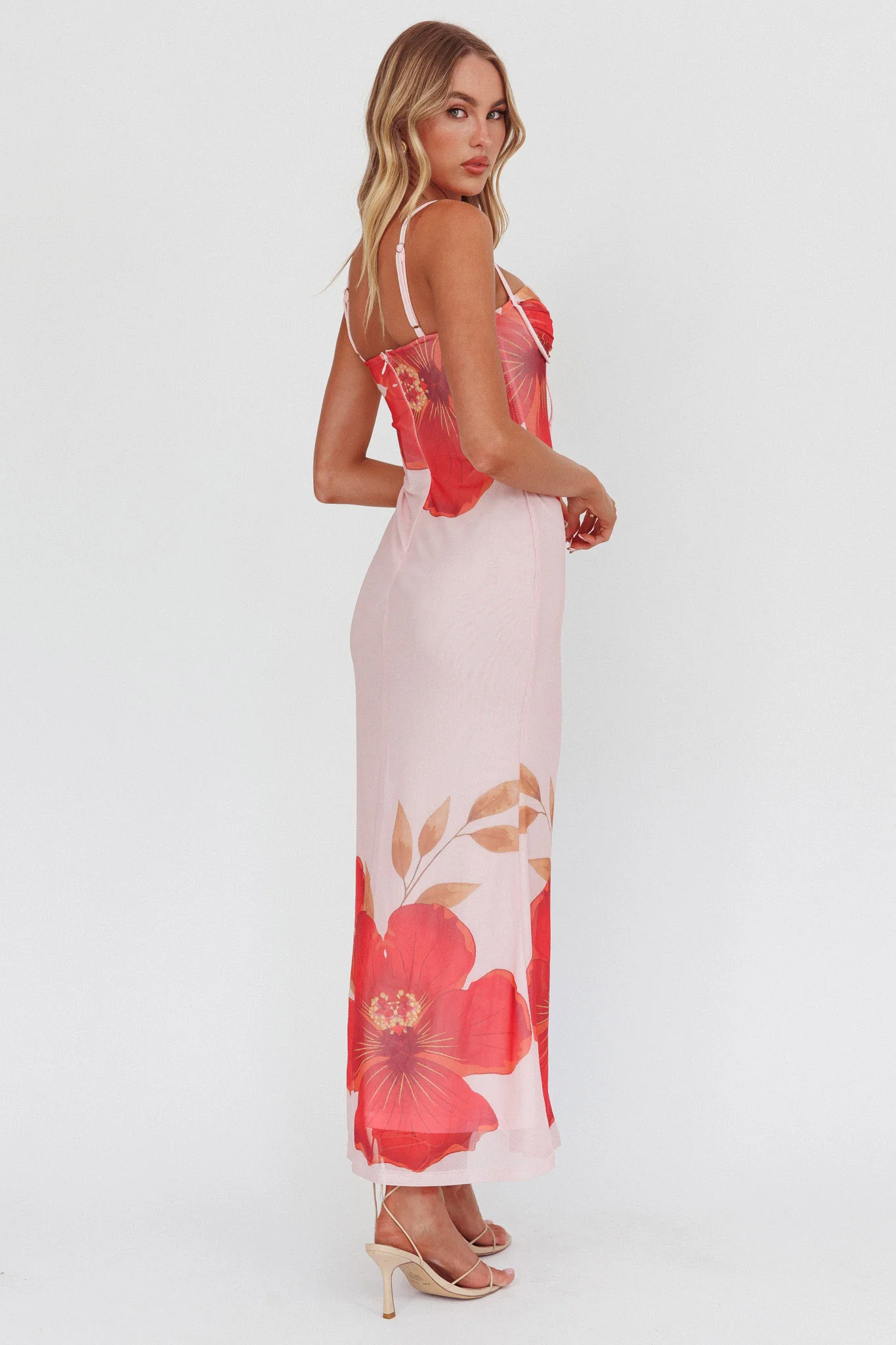 Fortune Bust Tie Maxi Dress Hibiscus Pink - Sonourner