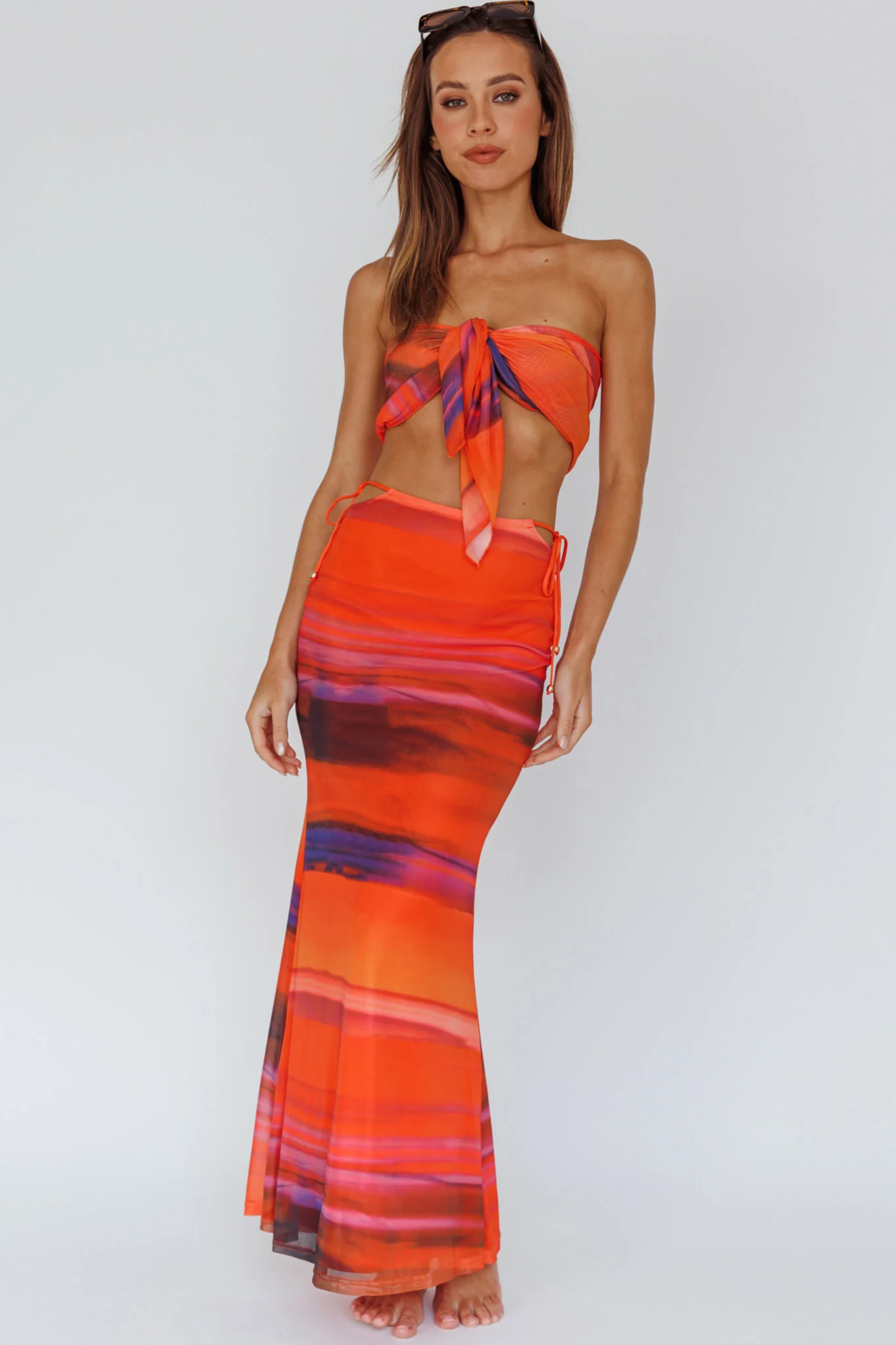 Just Like That Multiway Midi Dress & Scarf Orange - Sonourner