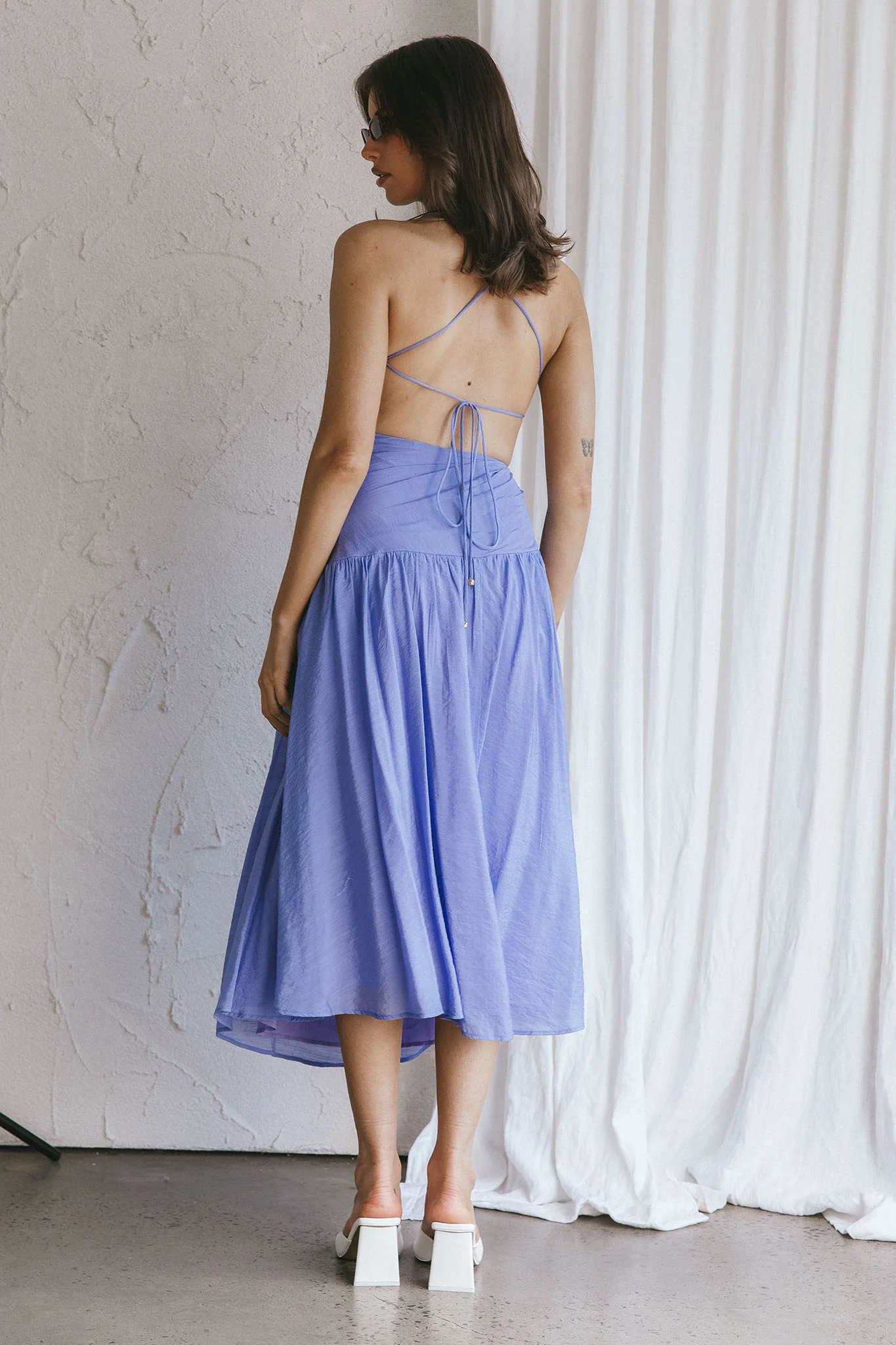 Destination Open Back Midi Dress Purple - Sonourner