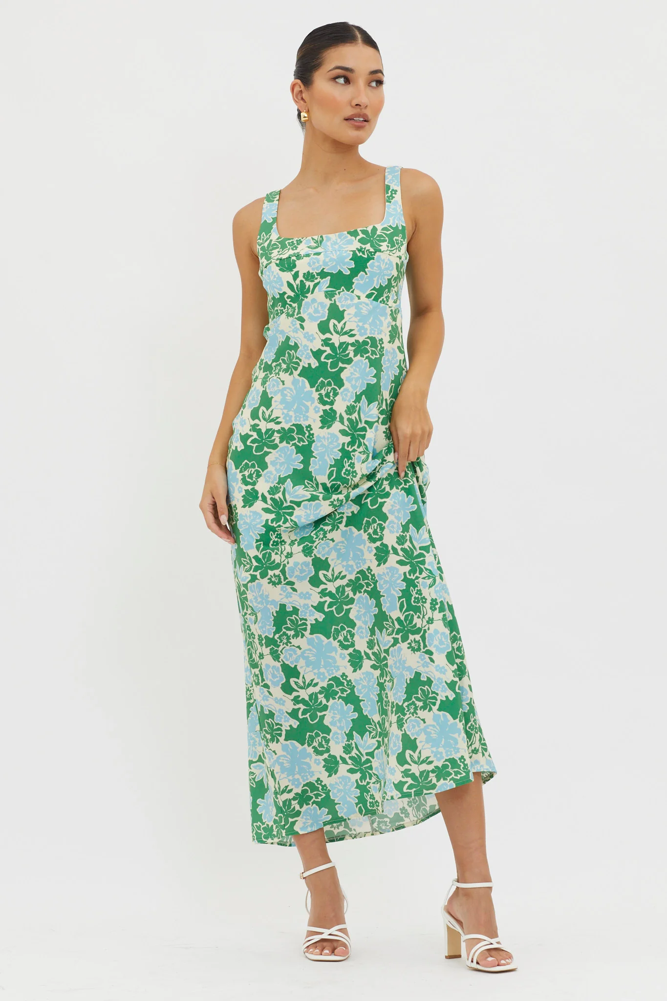 Living Hope Tied Back Maxi Dress Green - Sonourner