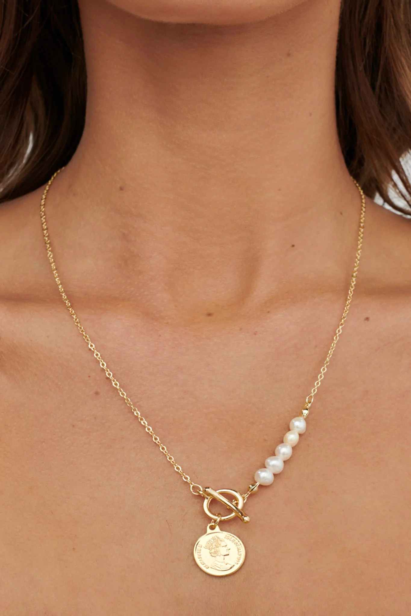 Marissa Pearl & Pendant Necklace Gold - Sonourner