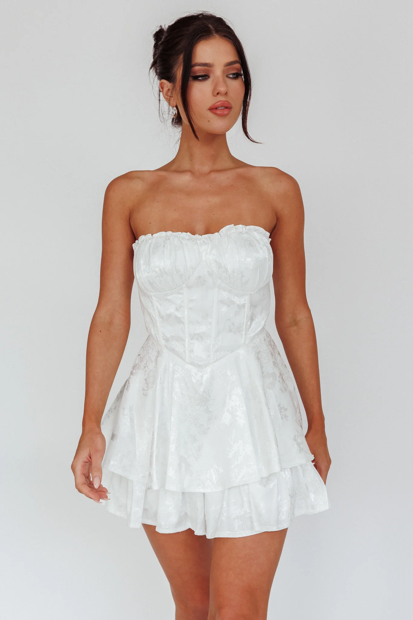 Angel Sky Gathered Bust Romper Ivory - Sonourner