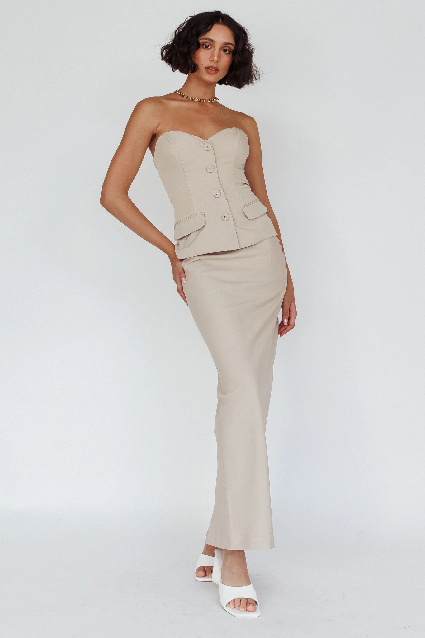 Valencia Flare Midi Skirt Oat - Sonourner