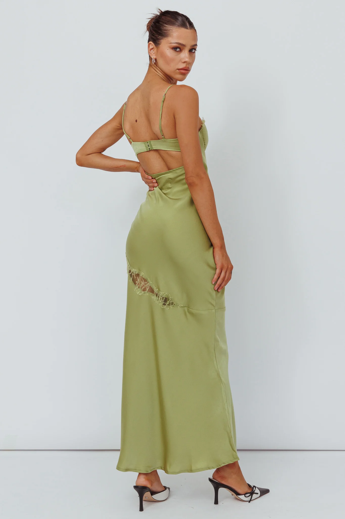 Sweet Talker Lace Trim Midi Dress Lime - Sonourner