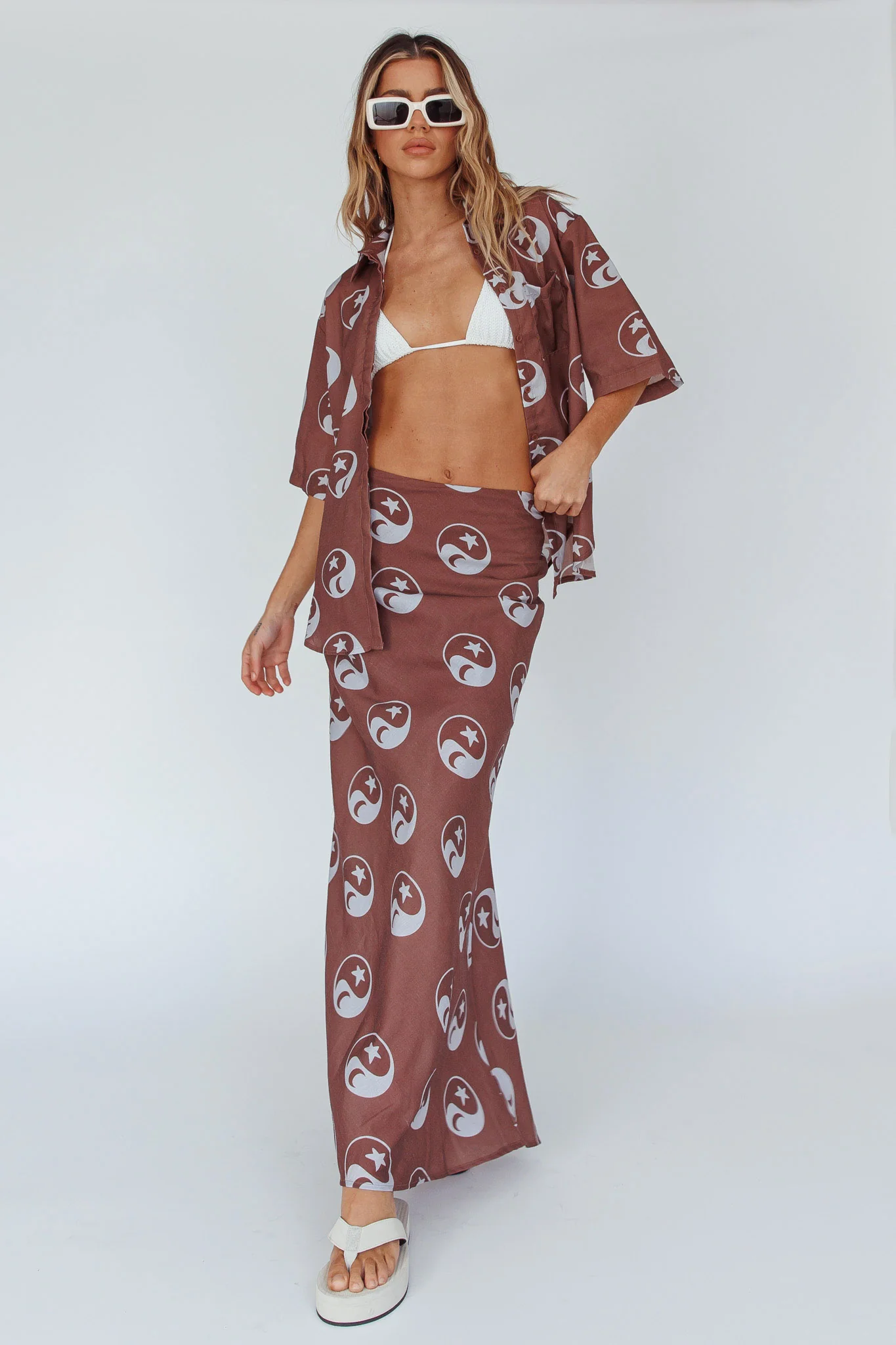 Just A Hunch Maxi Skirt Yin Yang Coco - Sonourner