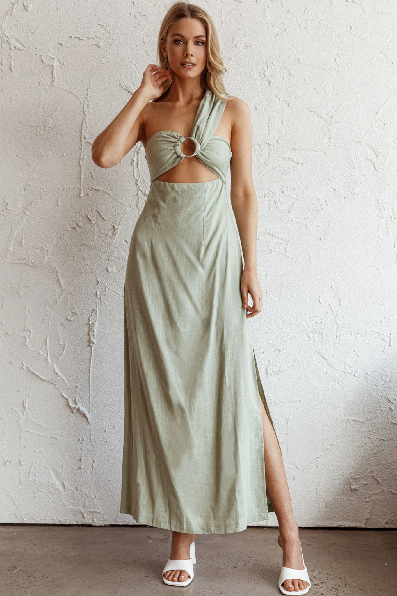 La Sierra Buckle Bust Midi Dress Pistachio - Sonourner