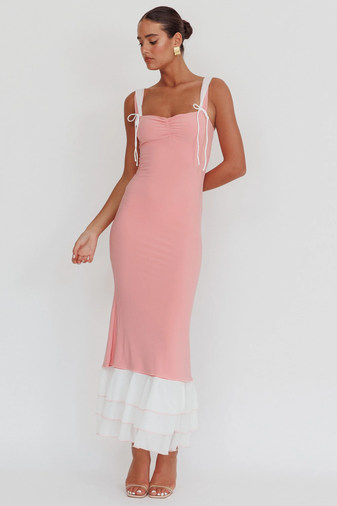 Daydreamers Ruffle Maxi Dress Pink - Sonourner
