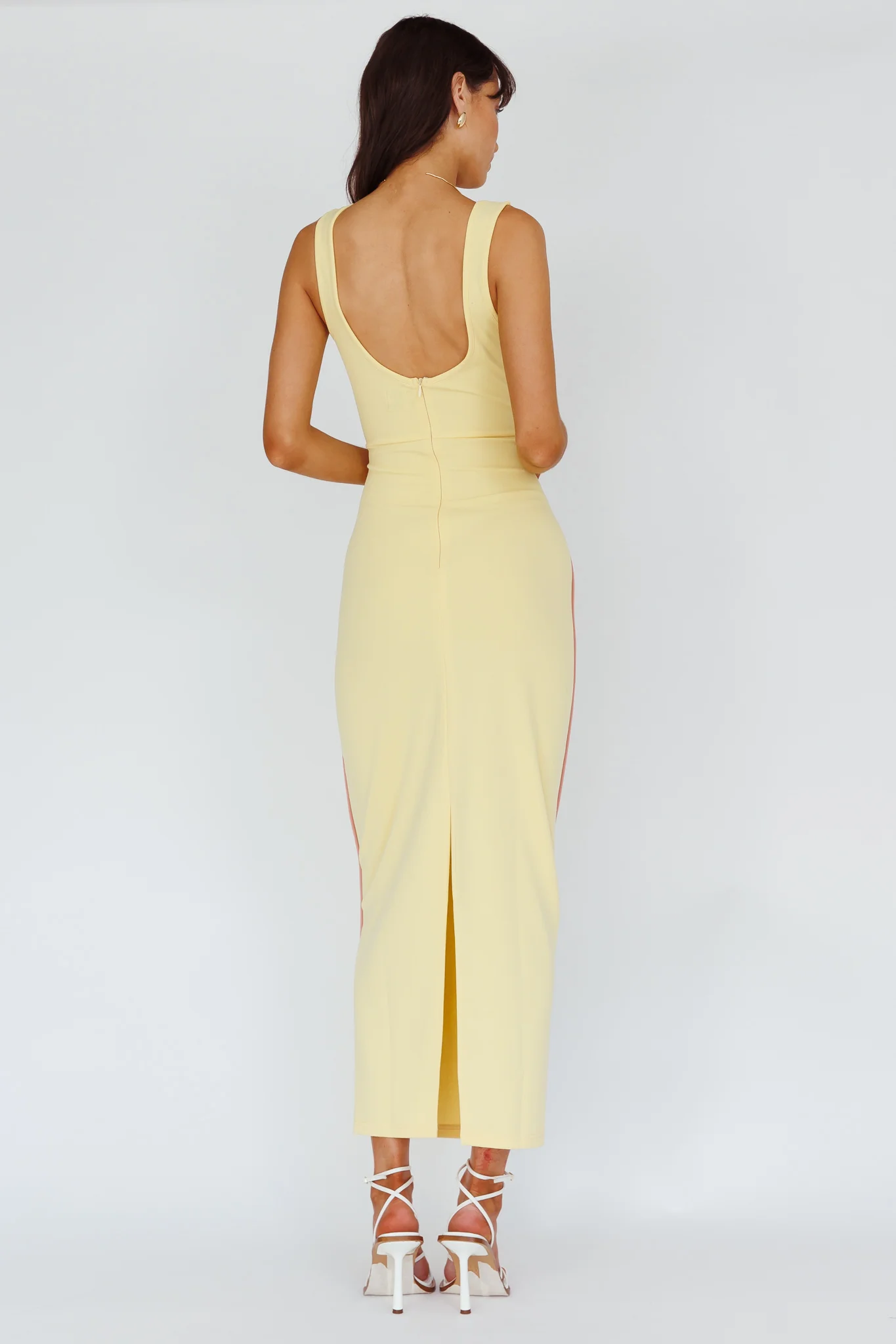Shenae Piping Trim Maxi Dress Lemon - Sonourner
