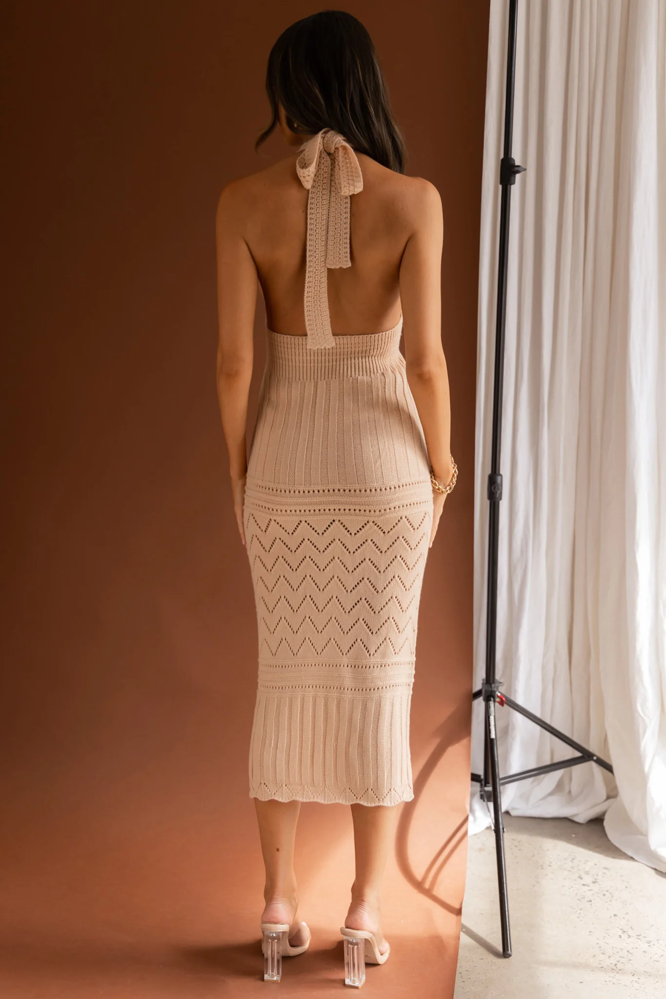 Higher Love Knit Midi Dress Sand - Sonourner