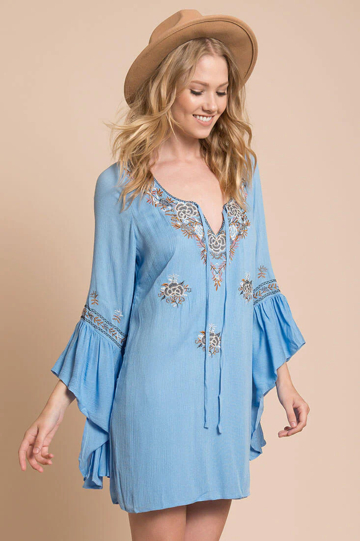 Gianna Flow Dress Blue - Sonourner