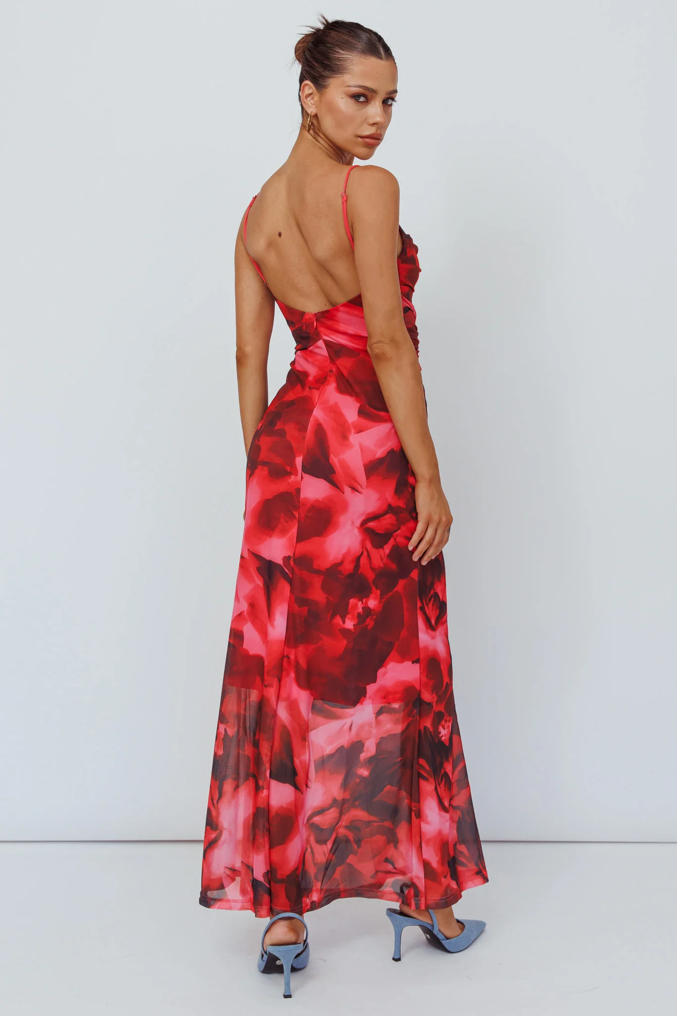 Beulah Twist Bodice Maxi Dress Floral Pink - Sonourner