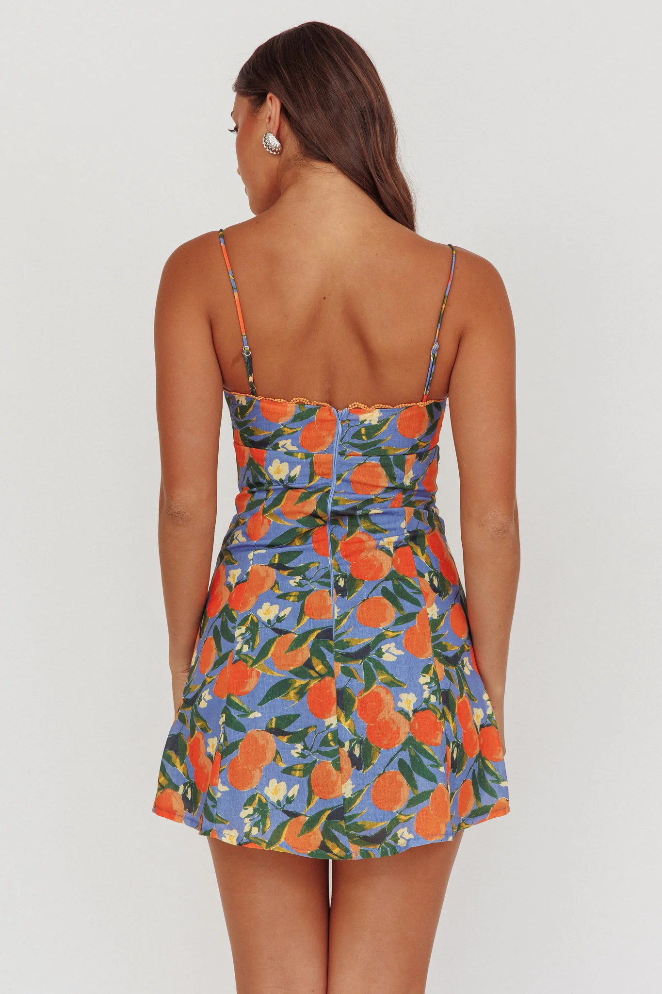 Chamberlain Scallop Trim Mini Dress Citrus Orange - Sonourner