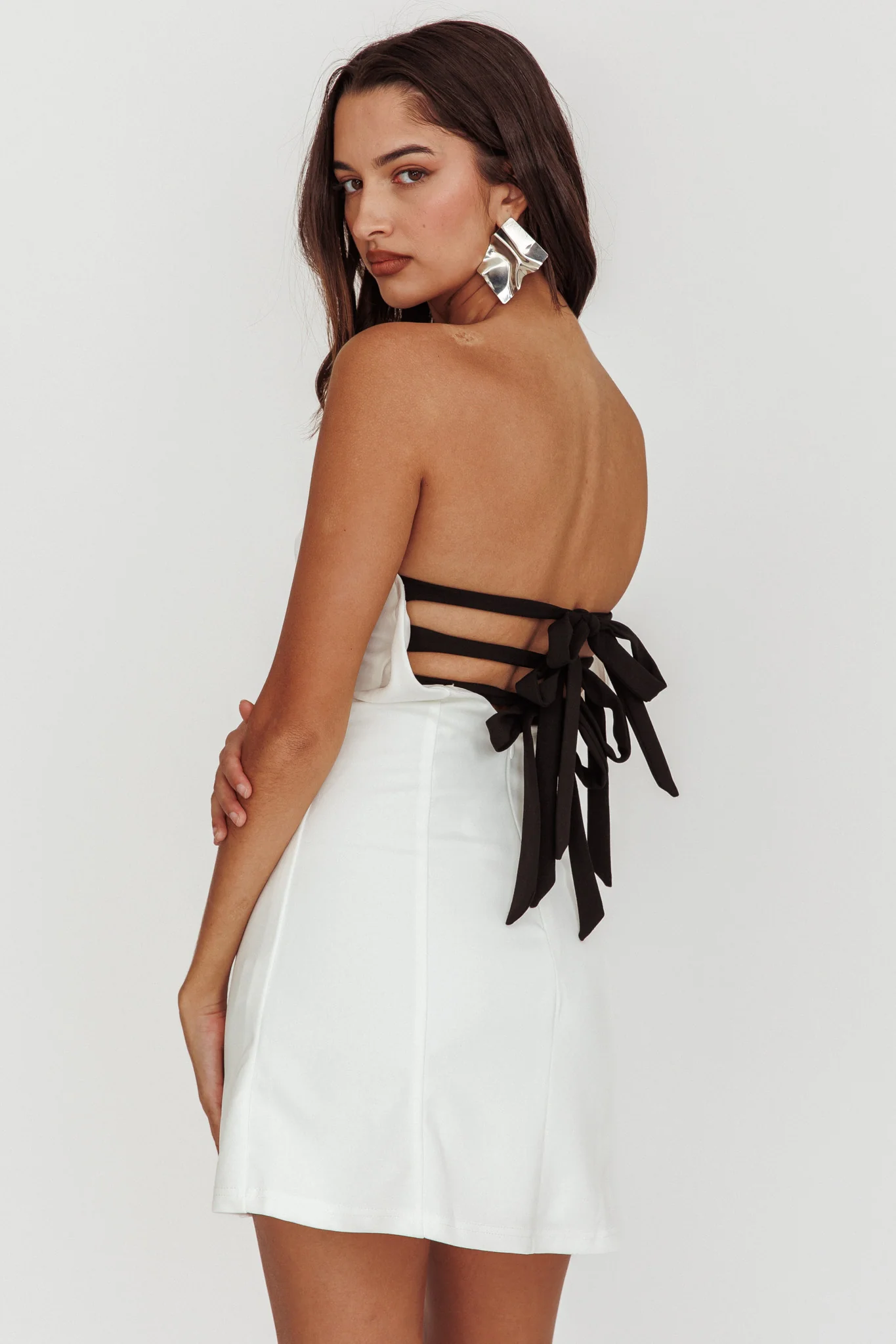 Ginger Strapless Sweetheart Mini Dress Off White - Sonourner