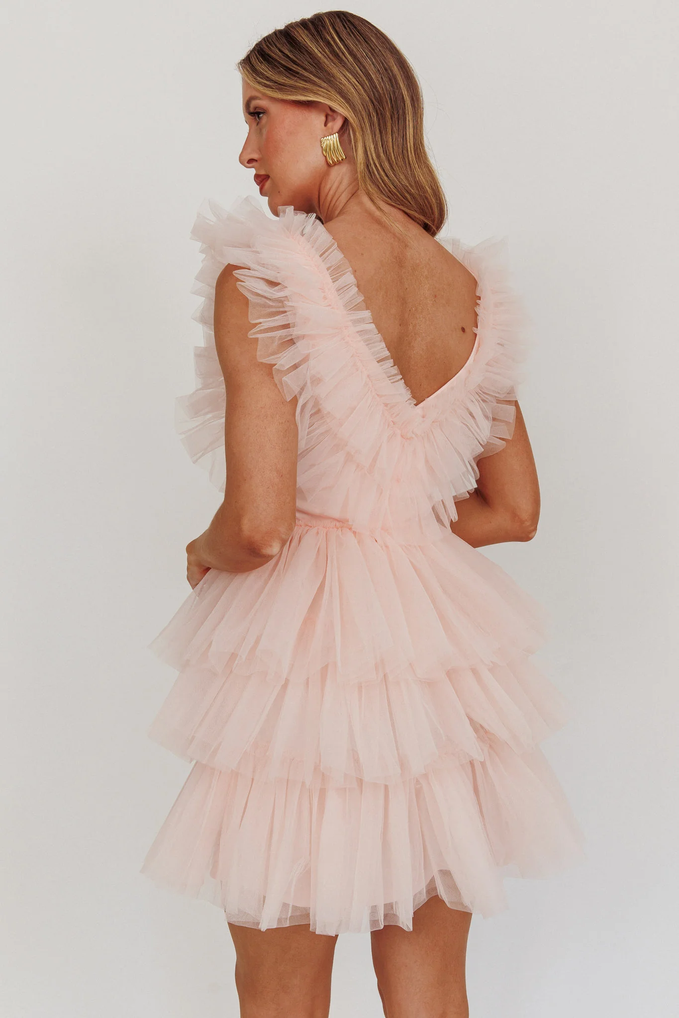 Froufrou Layered Tulle Mini Dress Blush - Sonourner