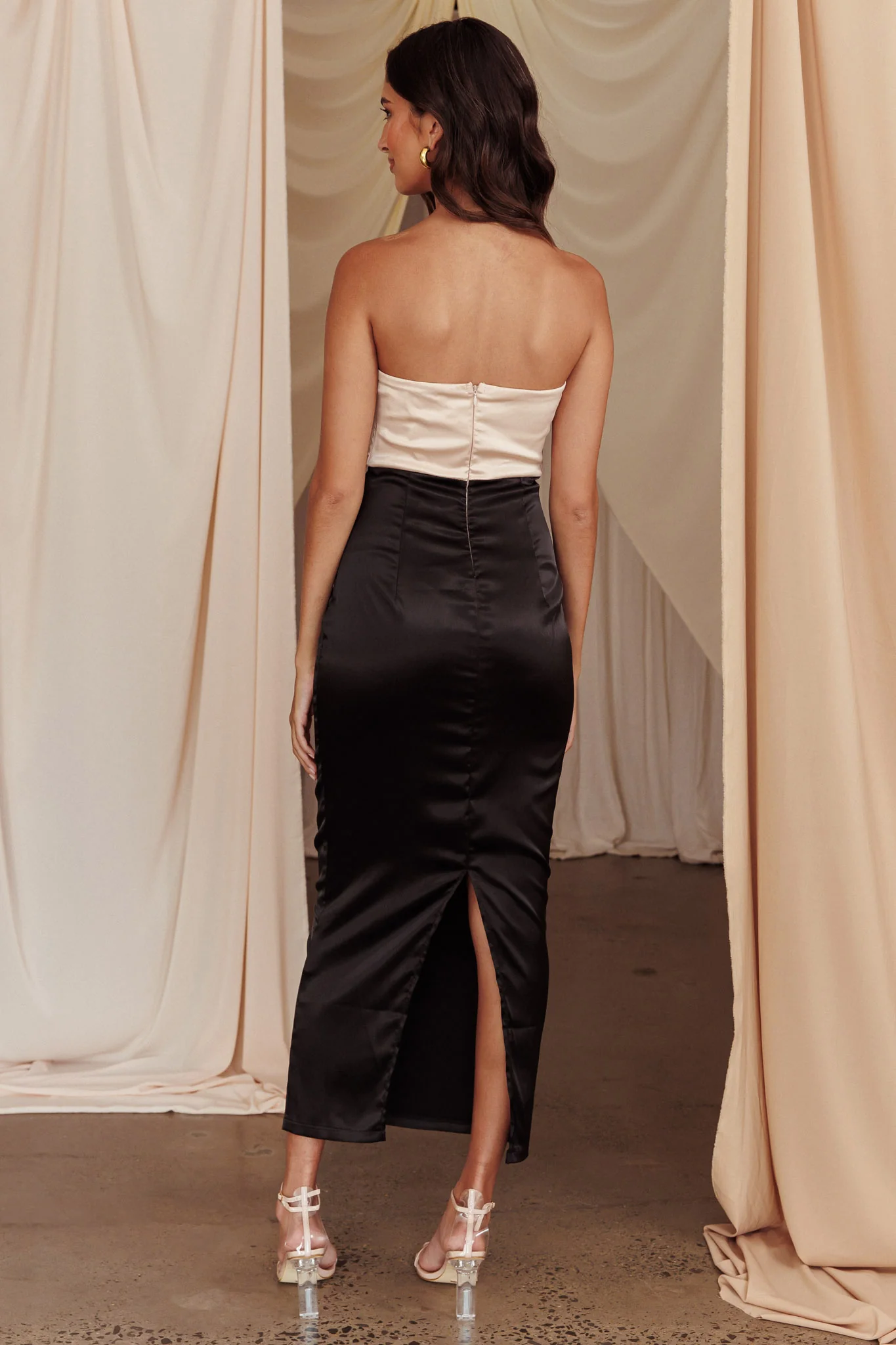 Coquette Bow Bust Midi Dress Blush - Sonourner