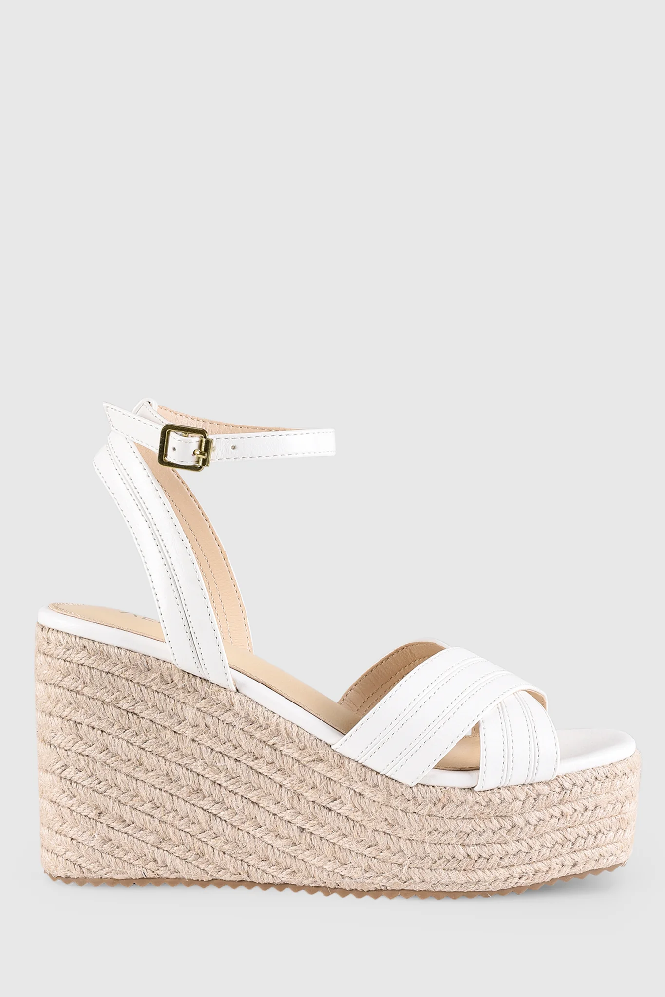 VERALi Callie Rope Wedges White Softee - Sonourner
