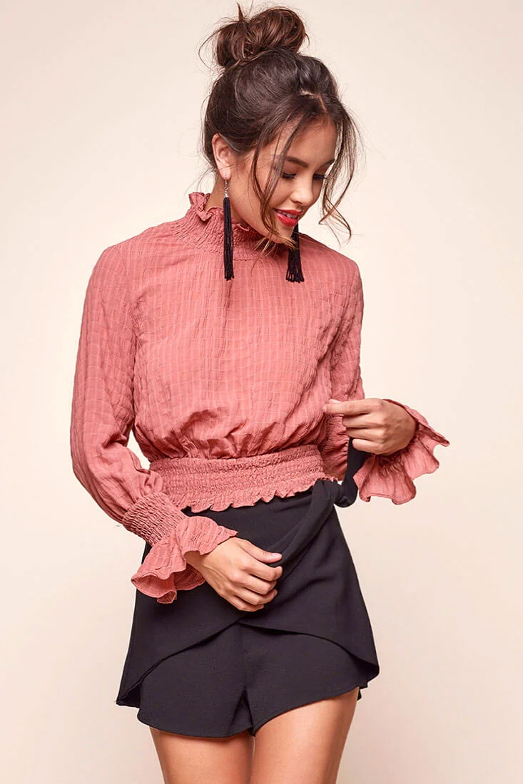 Nicole Cropped Puffy Top Rose - Sonourner