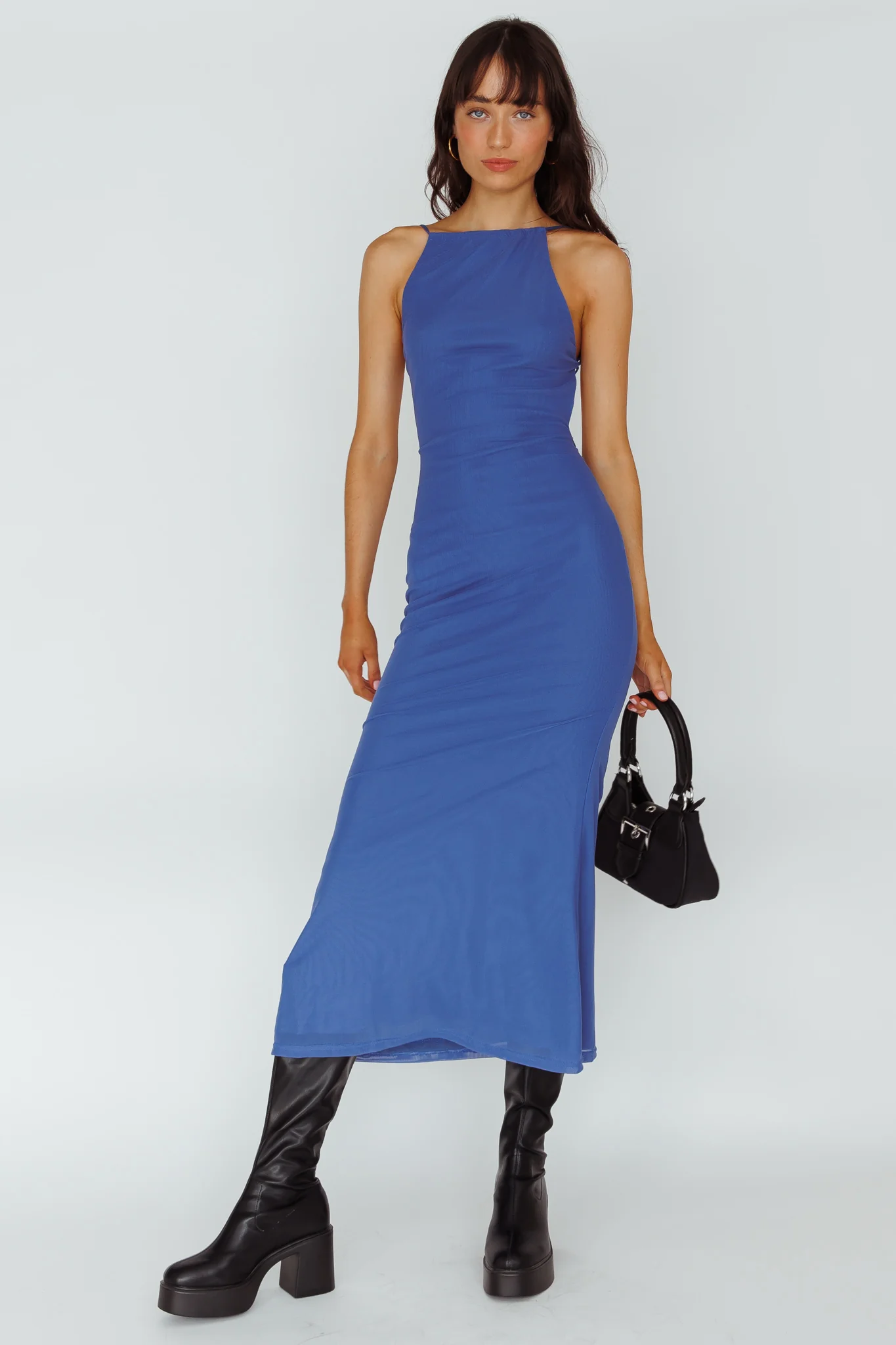 Genova Strappy Back Maxi Dress Midnight Blue - Sonourner