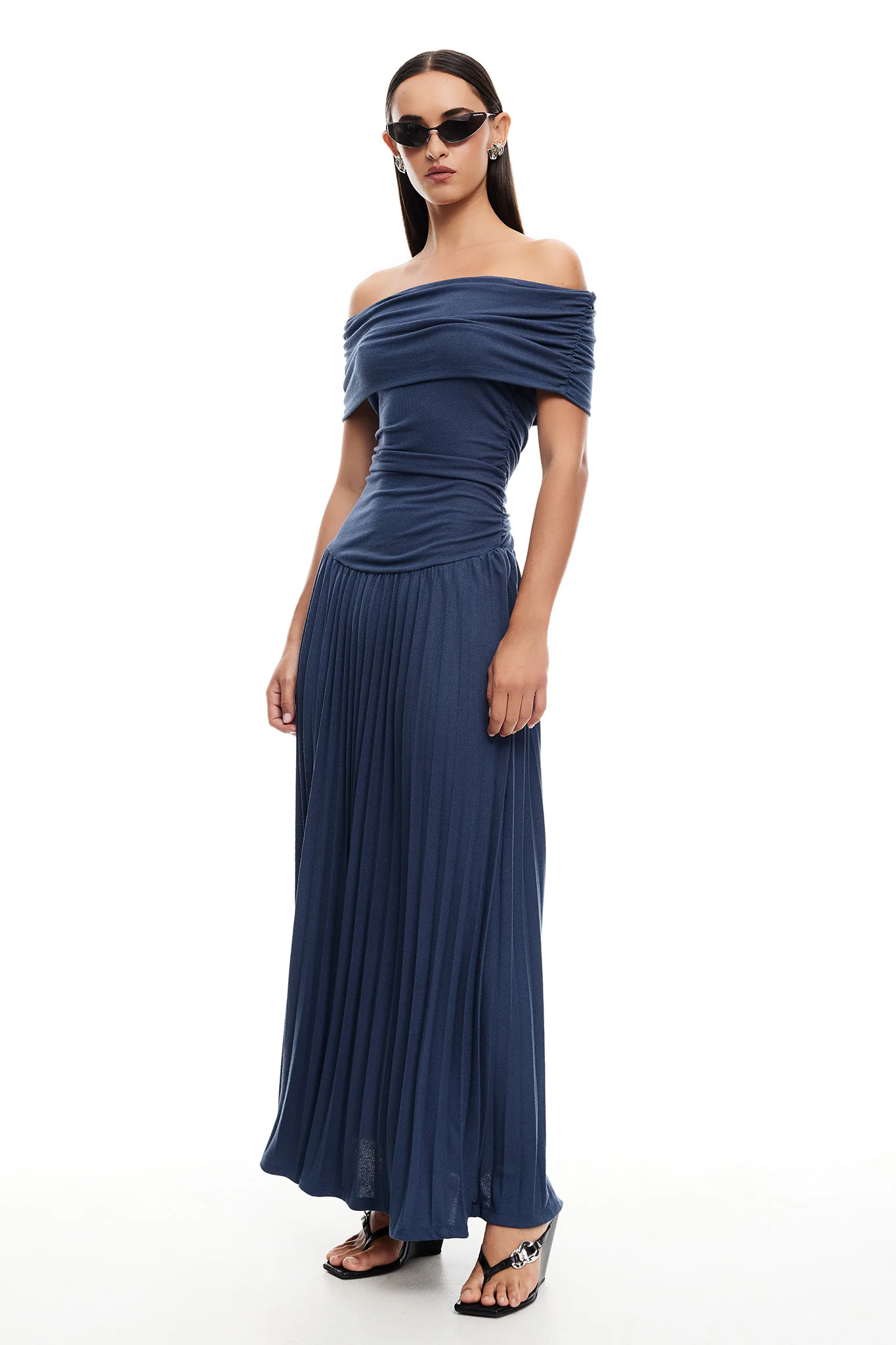 LIONESS Field Of Dreams Maxi Dress Navy - Sonourner