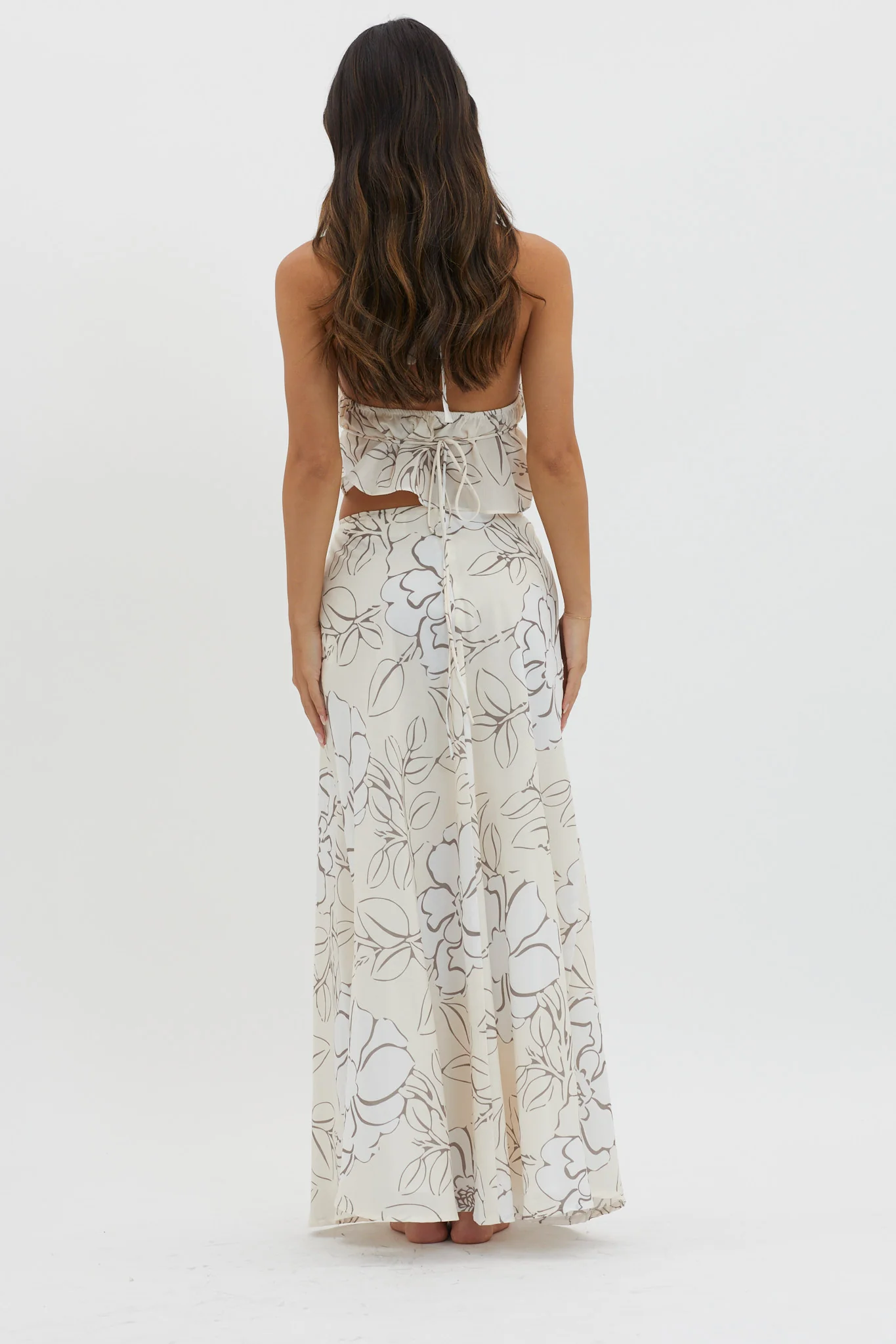 Kika Maxi Skirt Floral Cream - Sonourner