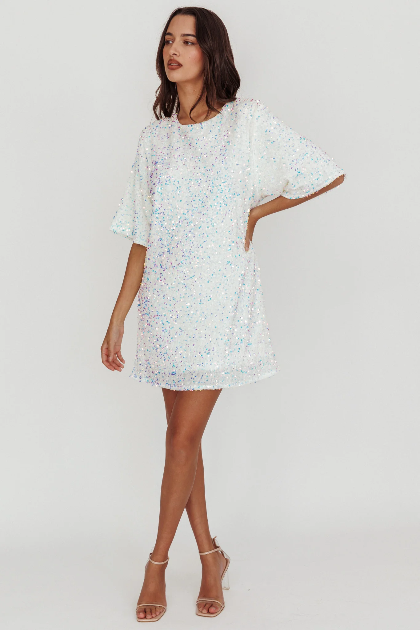 Miramar Backless Sequin Dress White - Sonourner