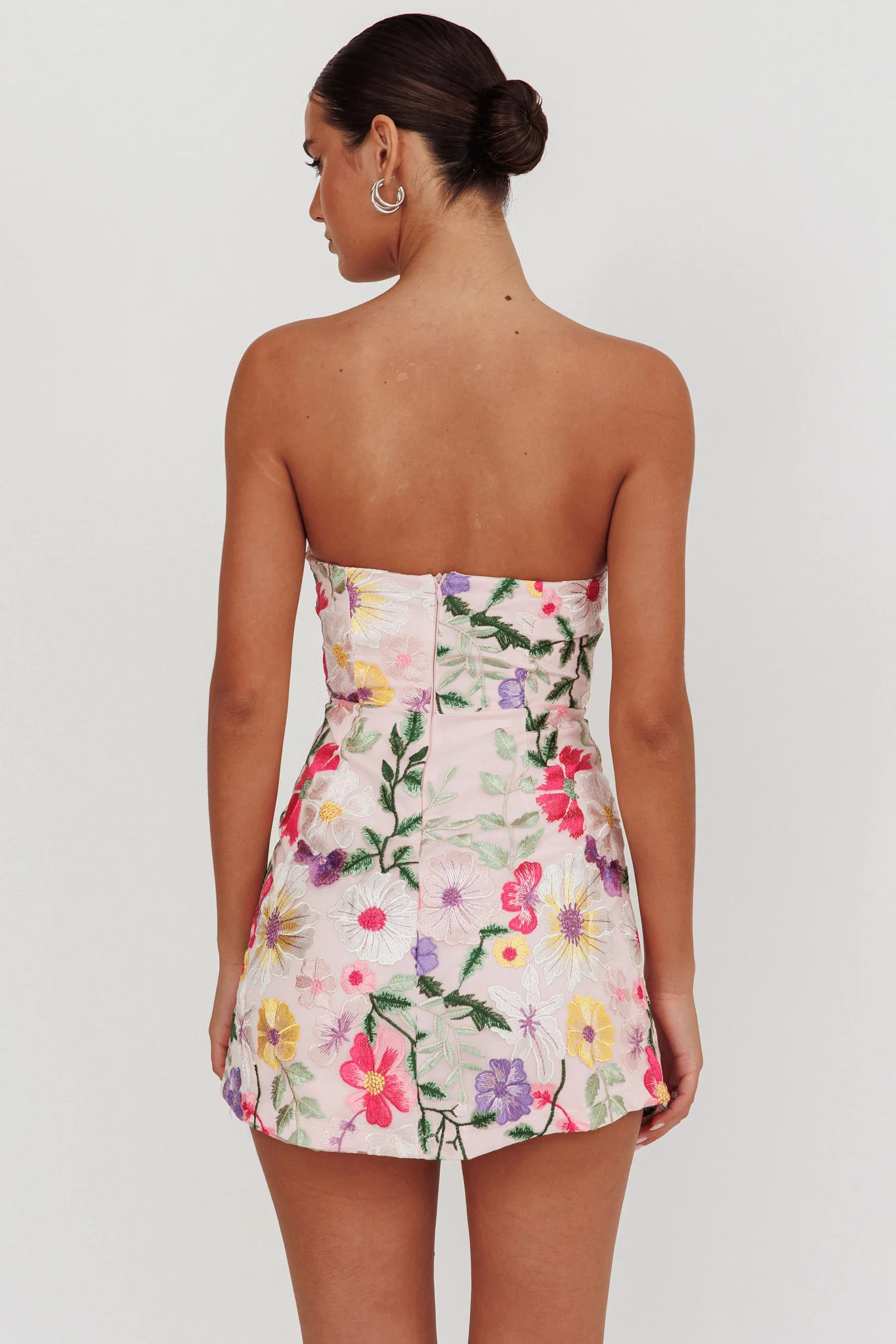 Entered The Chat Strapless Mini Dress Multi - Sonourner