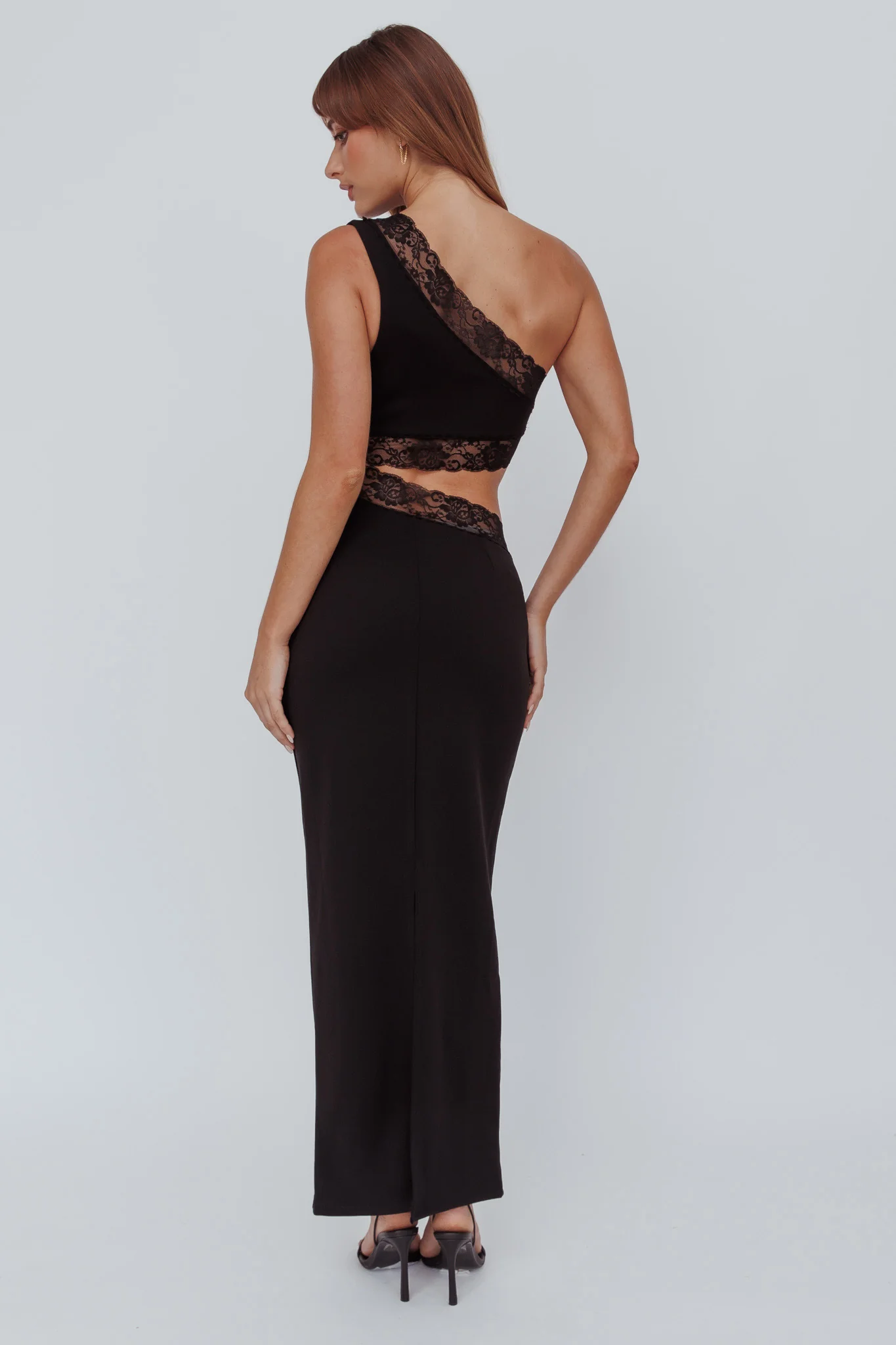 Mahli One-Shoulder Cut-Out Maxi Dress Black - Sonourner