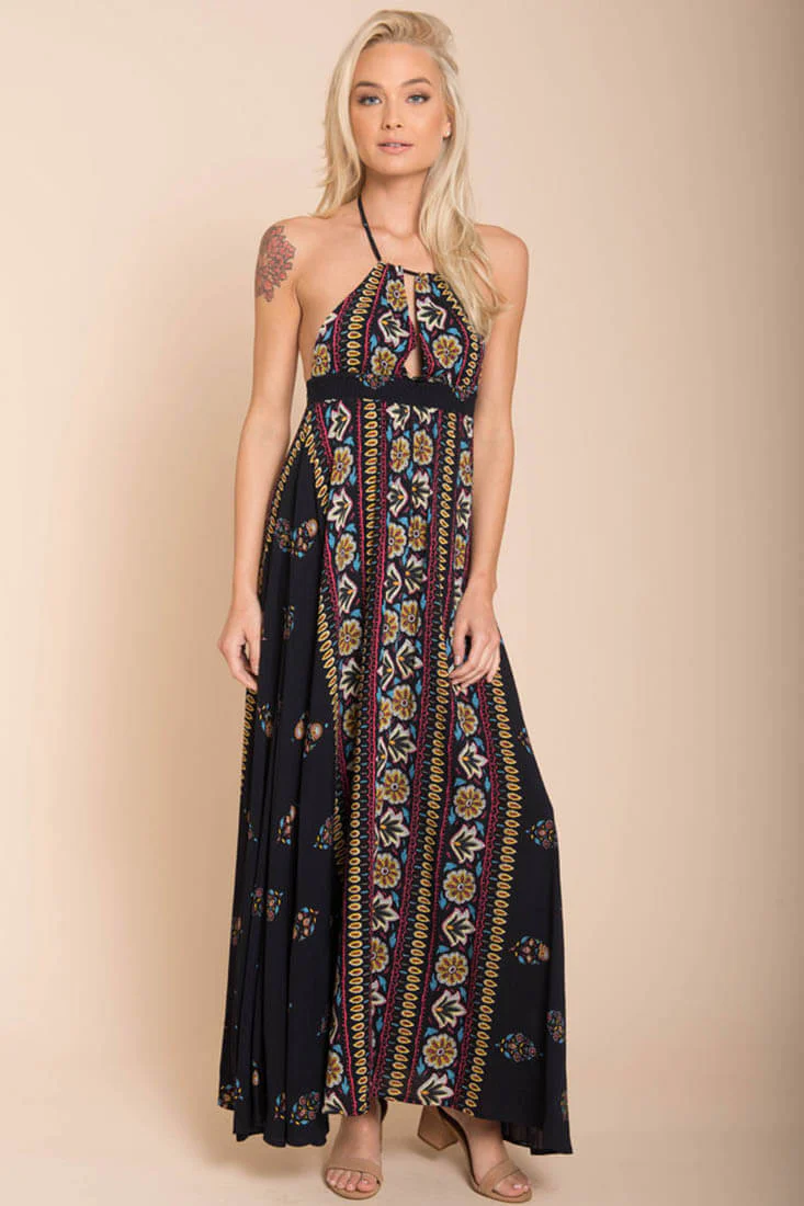 Shaylene Brunch Maxi Dress Navy - Sonourner